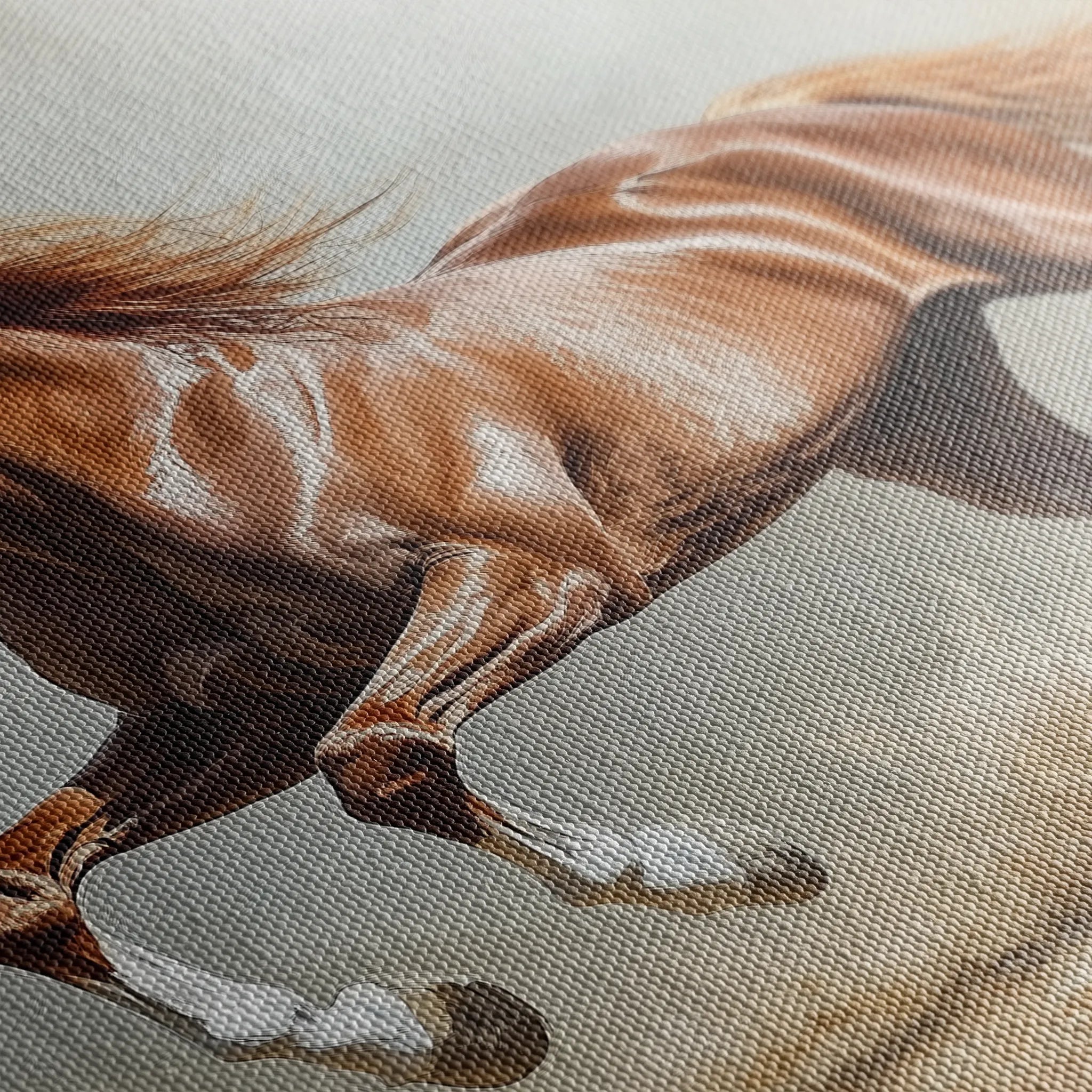 Horses 166 Canvas Art 18" x 24" / 45 x 60 cm / Black