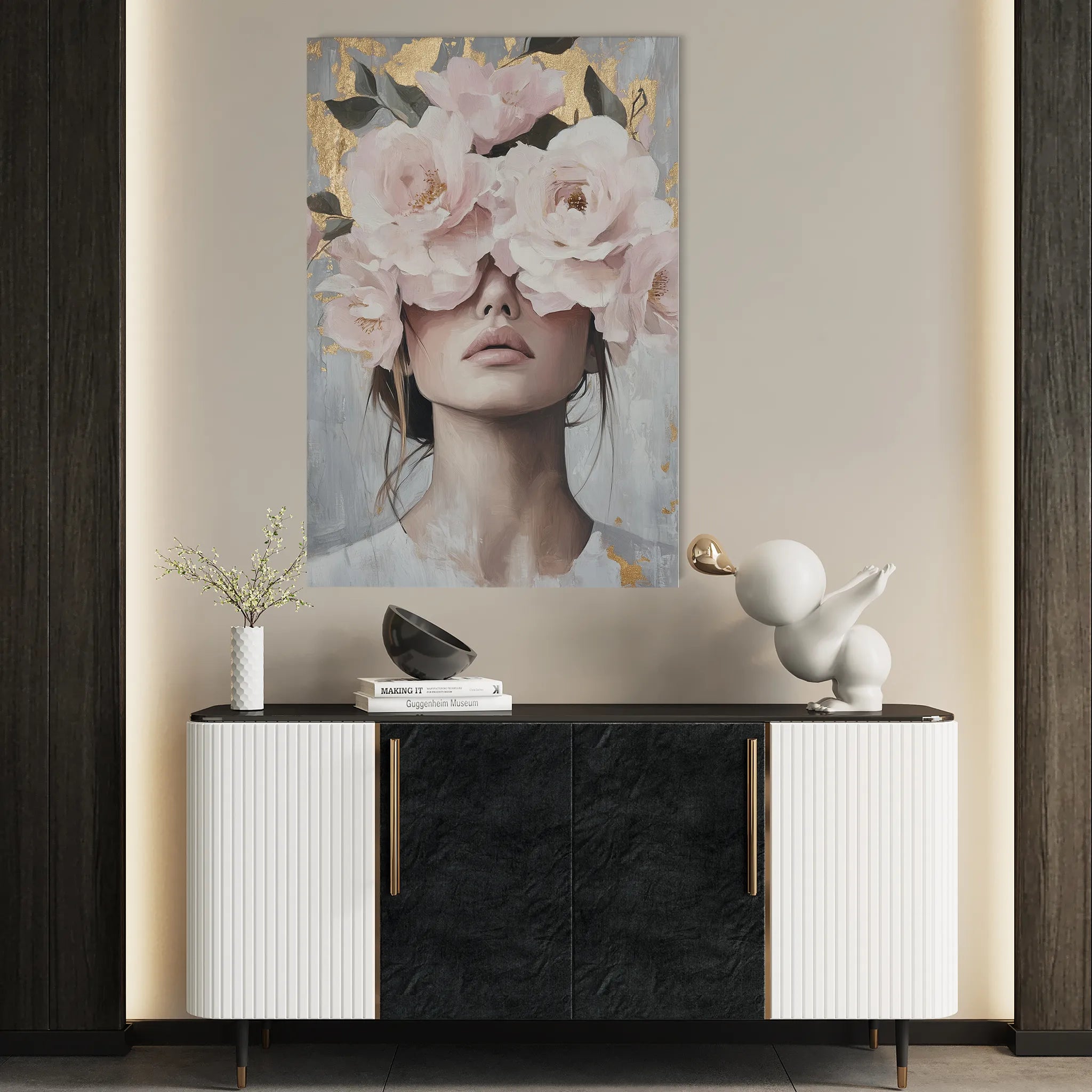 Portrait 166 Canvas Art 18" x 24" / 45 x 60 cm / Black