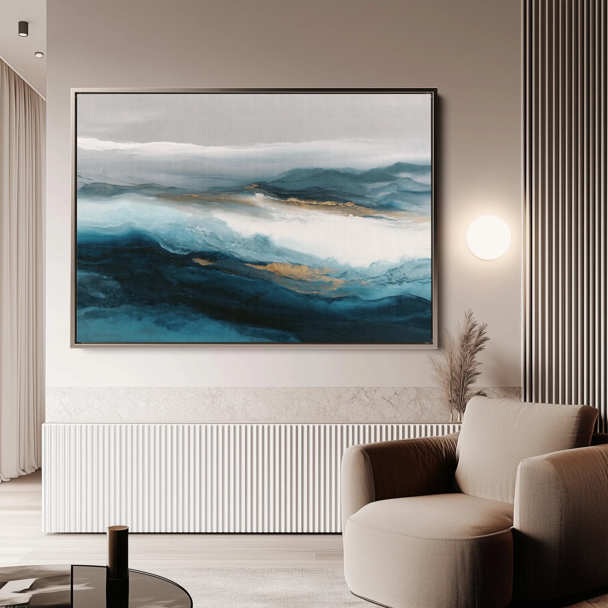 Abstract 1660 Canvas Art 18" x 24" / 45 x 60 cm / Black