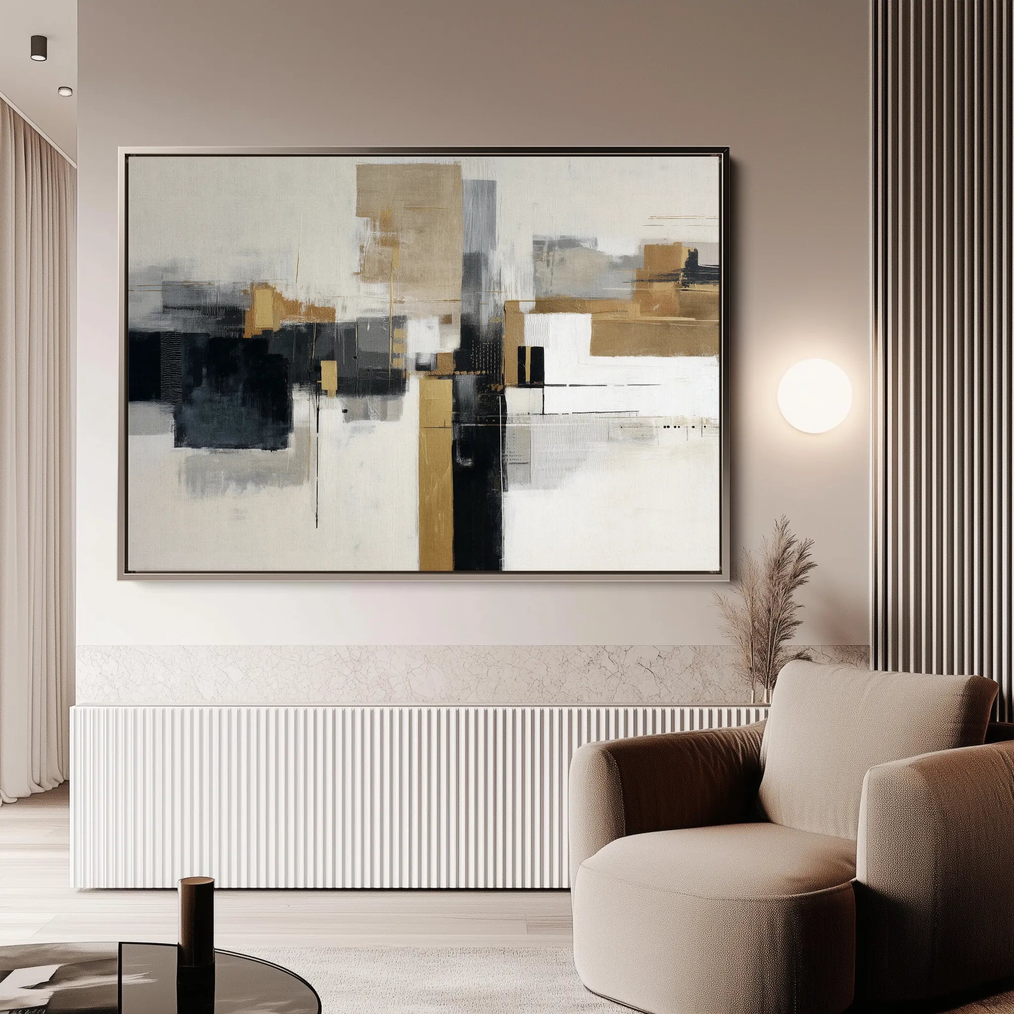 Abstract 1668 Canvas Art 18" x 24" / 45 x 60 cm / Black