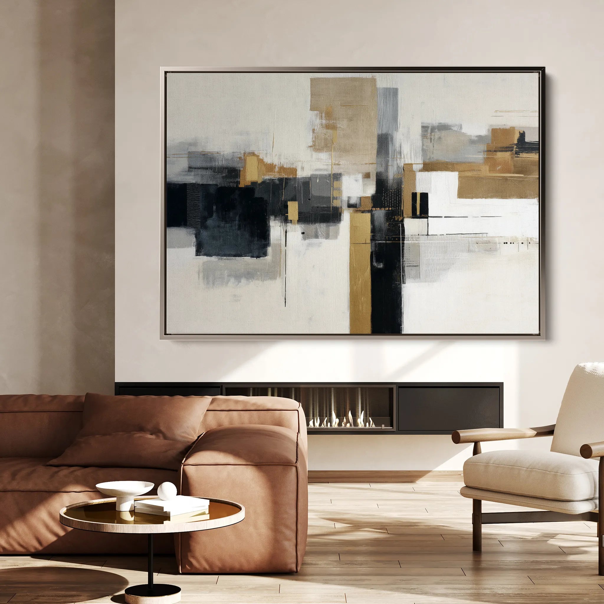 Abstract 1668 Canvas Art 18" x 24" / 45 x 60 cm / Black