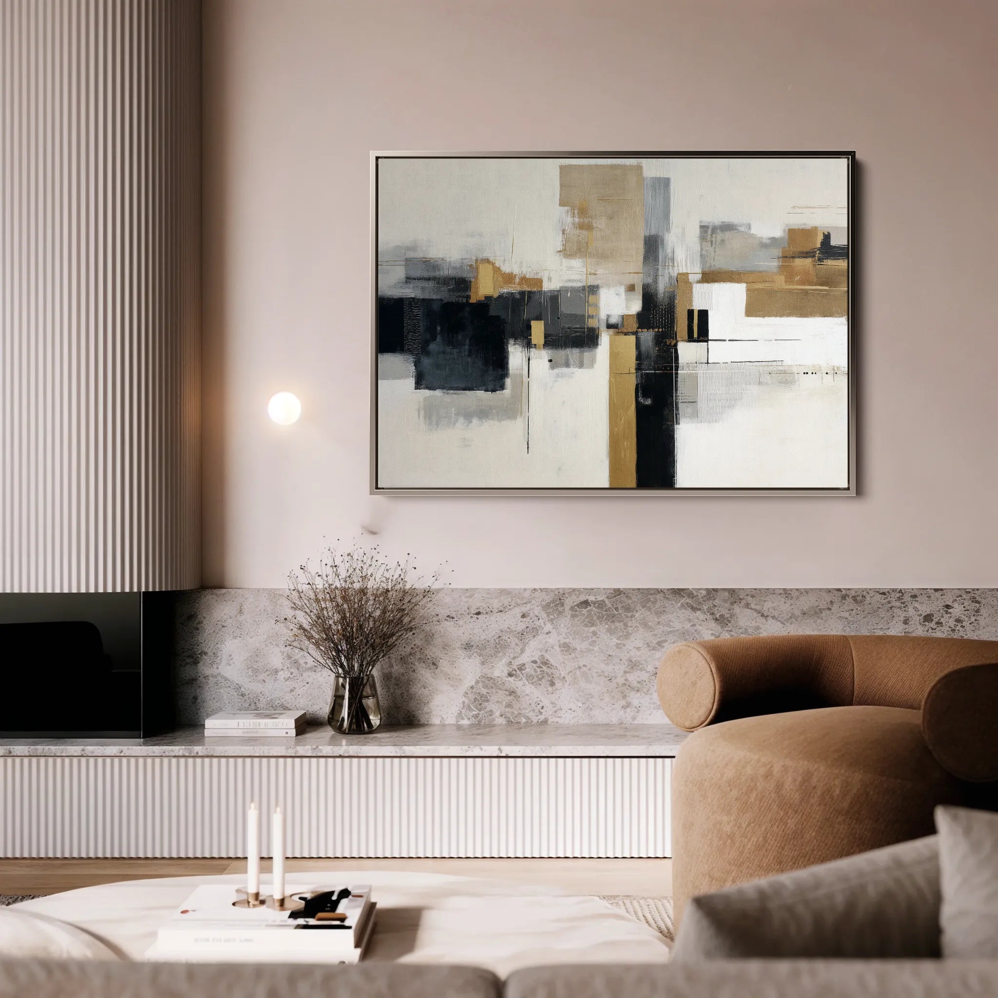 Abstract 1668 Canvas Art 18" x 24" / 45 x 60 cm / Black