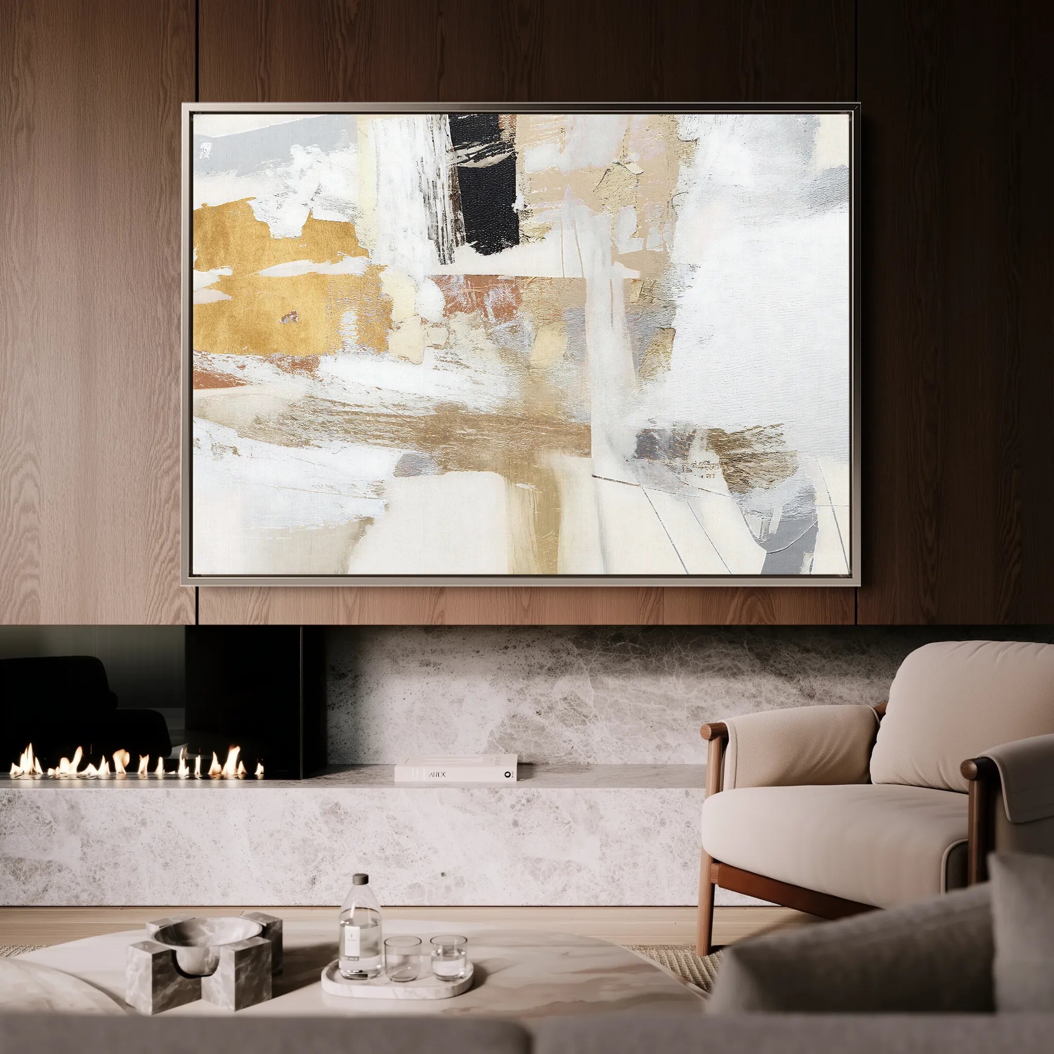 Abstract 167 Canvas Art 18" x 24" / 45 x 60 cm / Black