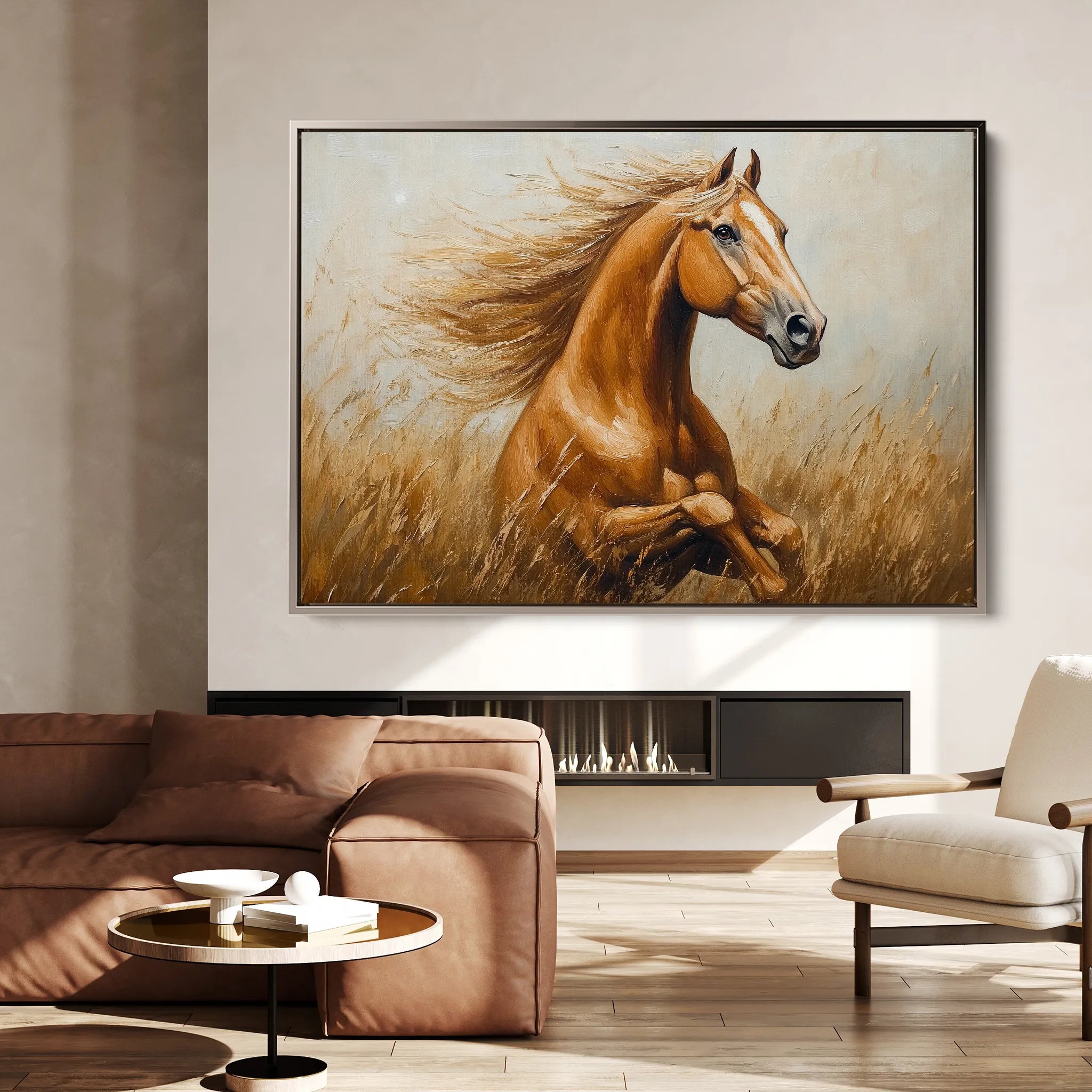 Horses 167 Canvas Art 18" x 24" / 45 x 60 cm / Black