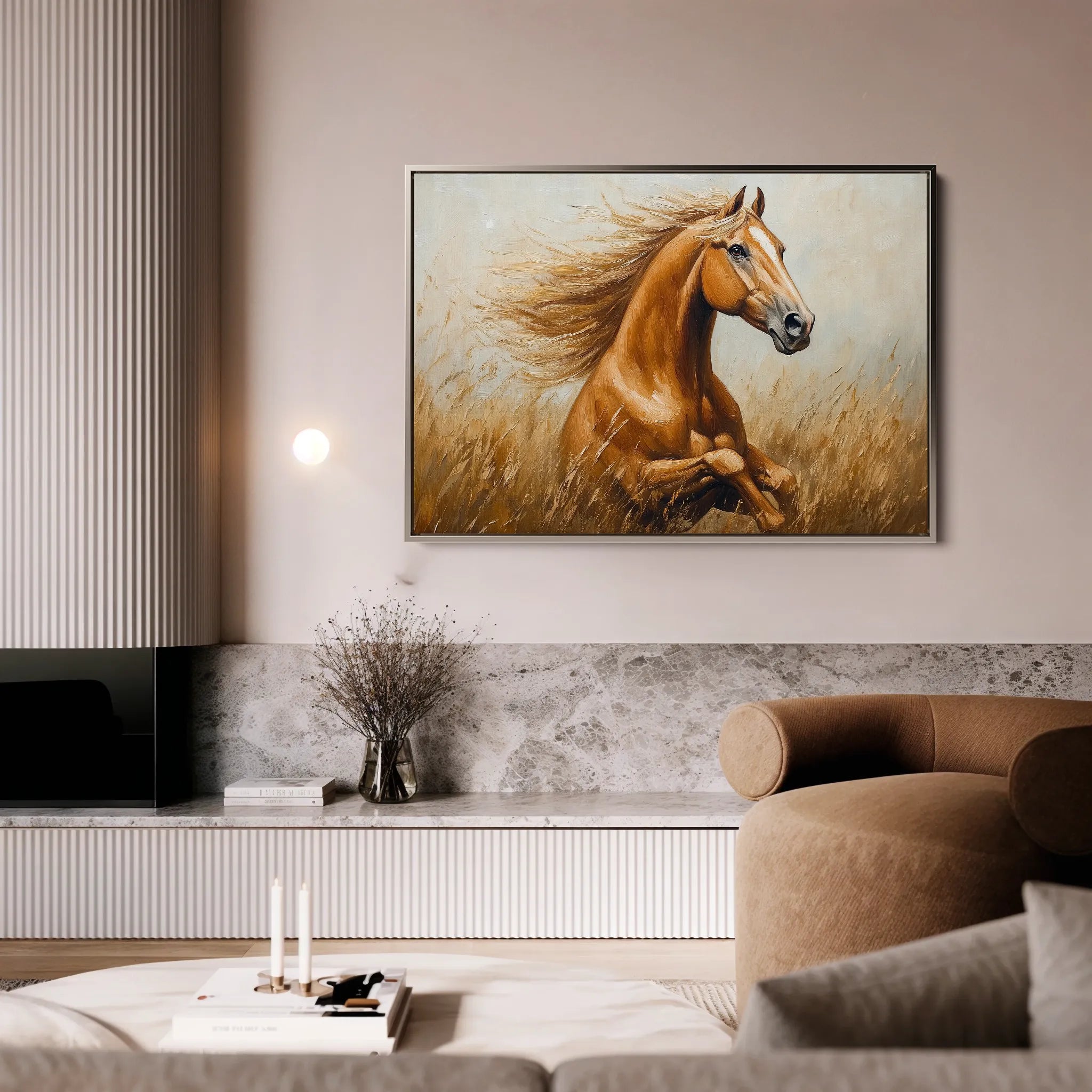 Horses 167 Canvas Art 18" x 24" / 45 x 60 cm / Black