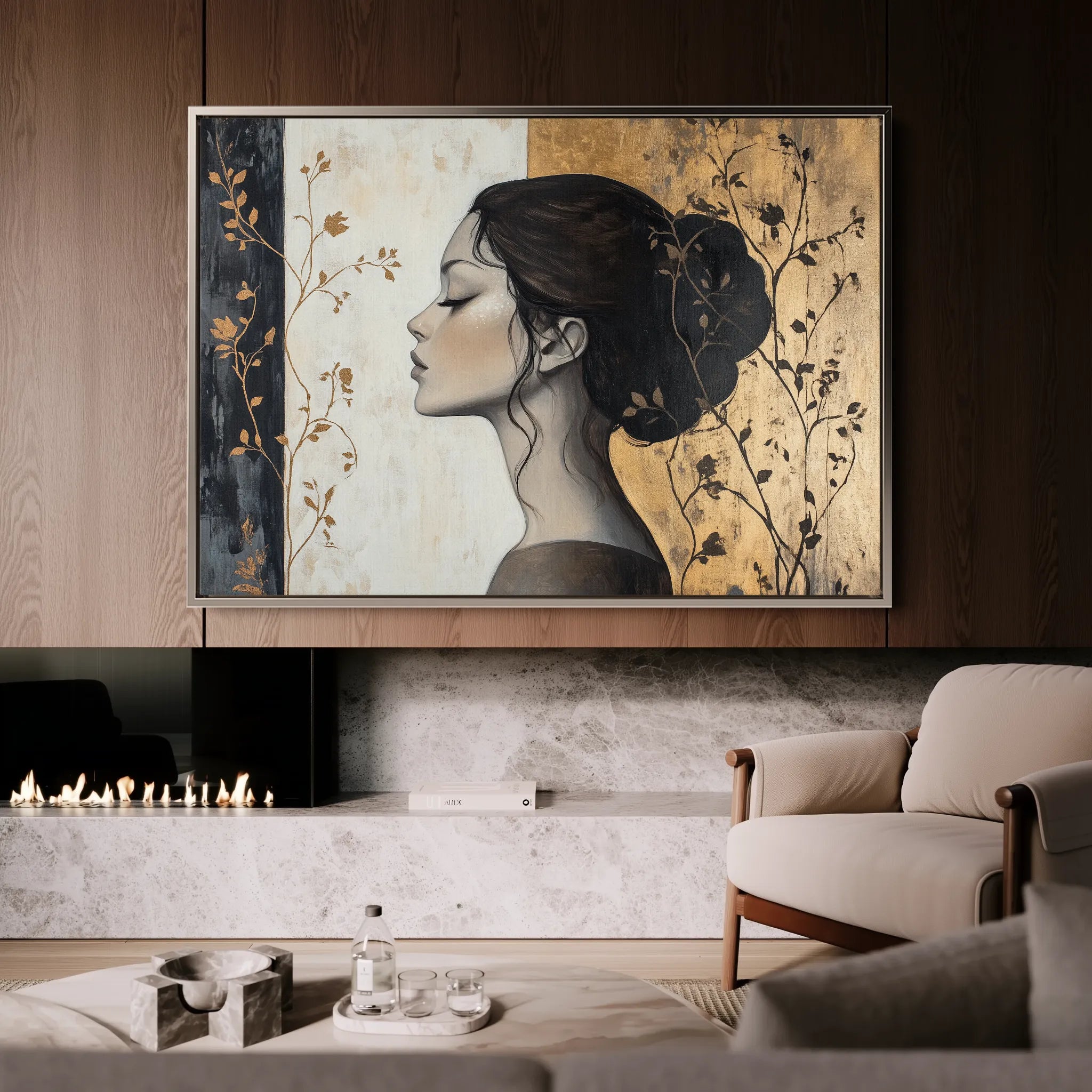 Portrait 167 Canvas Art 18" x 24" / 45 x 60 cm / Black