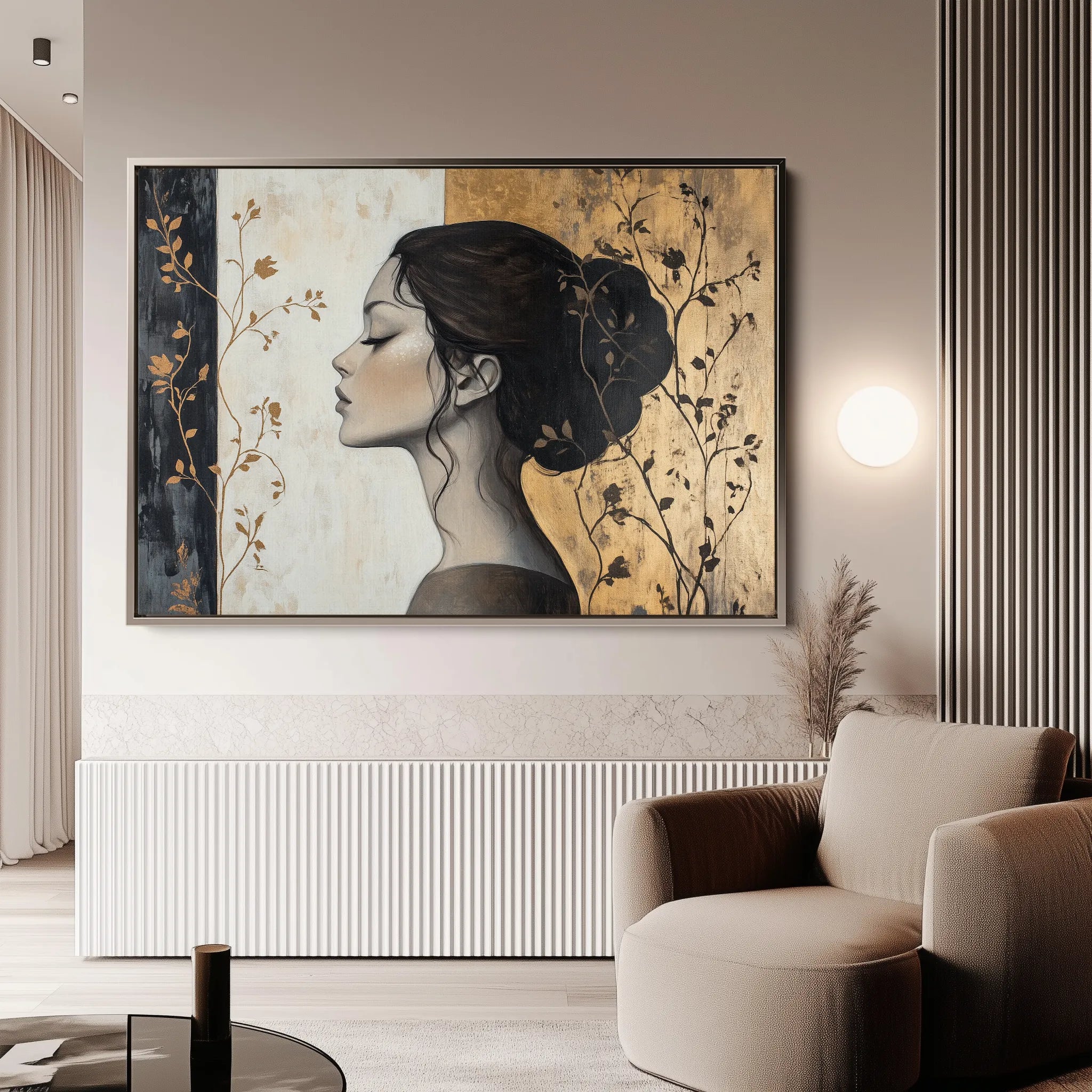 Portrait 167 Canvas Art 18" x 24" / 45 x 60 cm / Black
