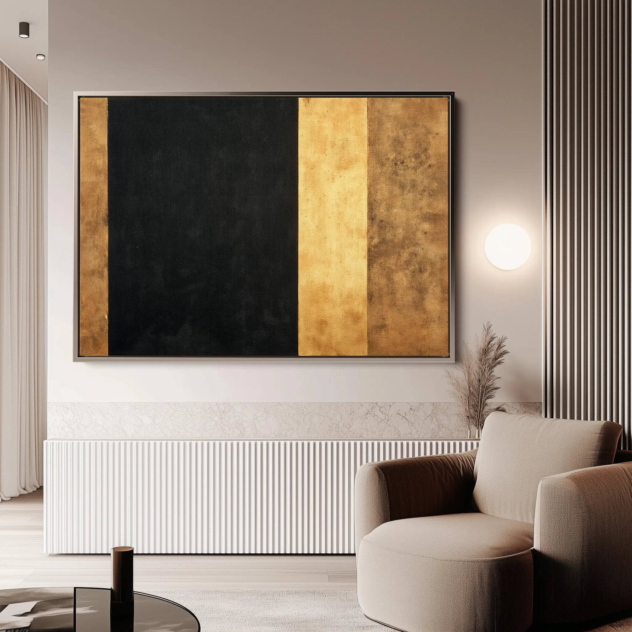 Abstract 1676 Canvas Art 18" x 24" / 45 x 60 cm / Black