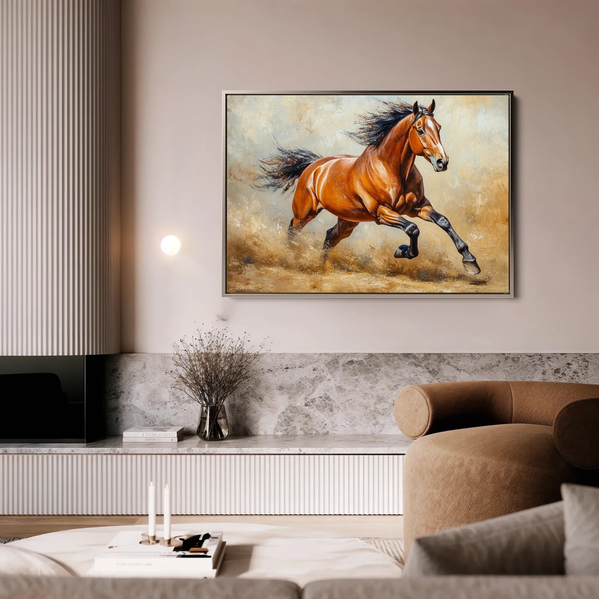 Horses 168 Canvas Art 18" x 24" / 45 x 60 cm / Black