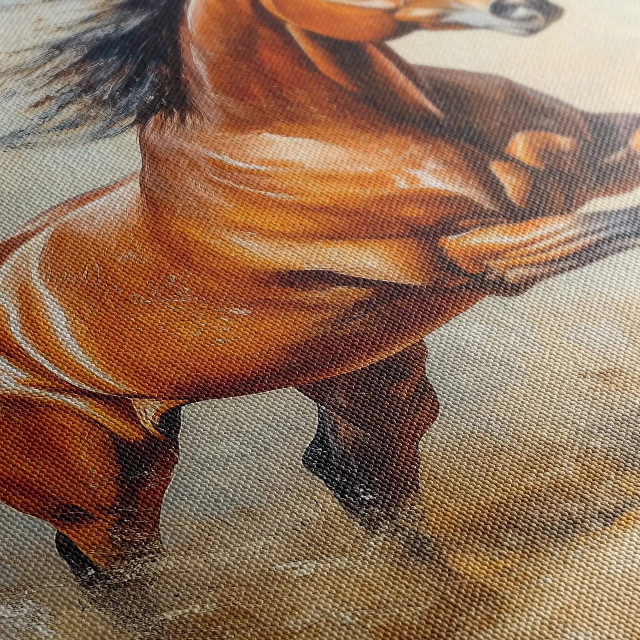 Horses 168 Canvas Art 18" x 24" / 45 x 60 cm / Black