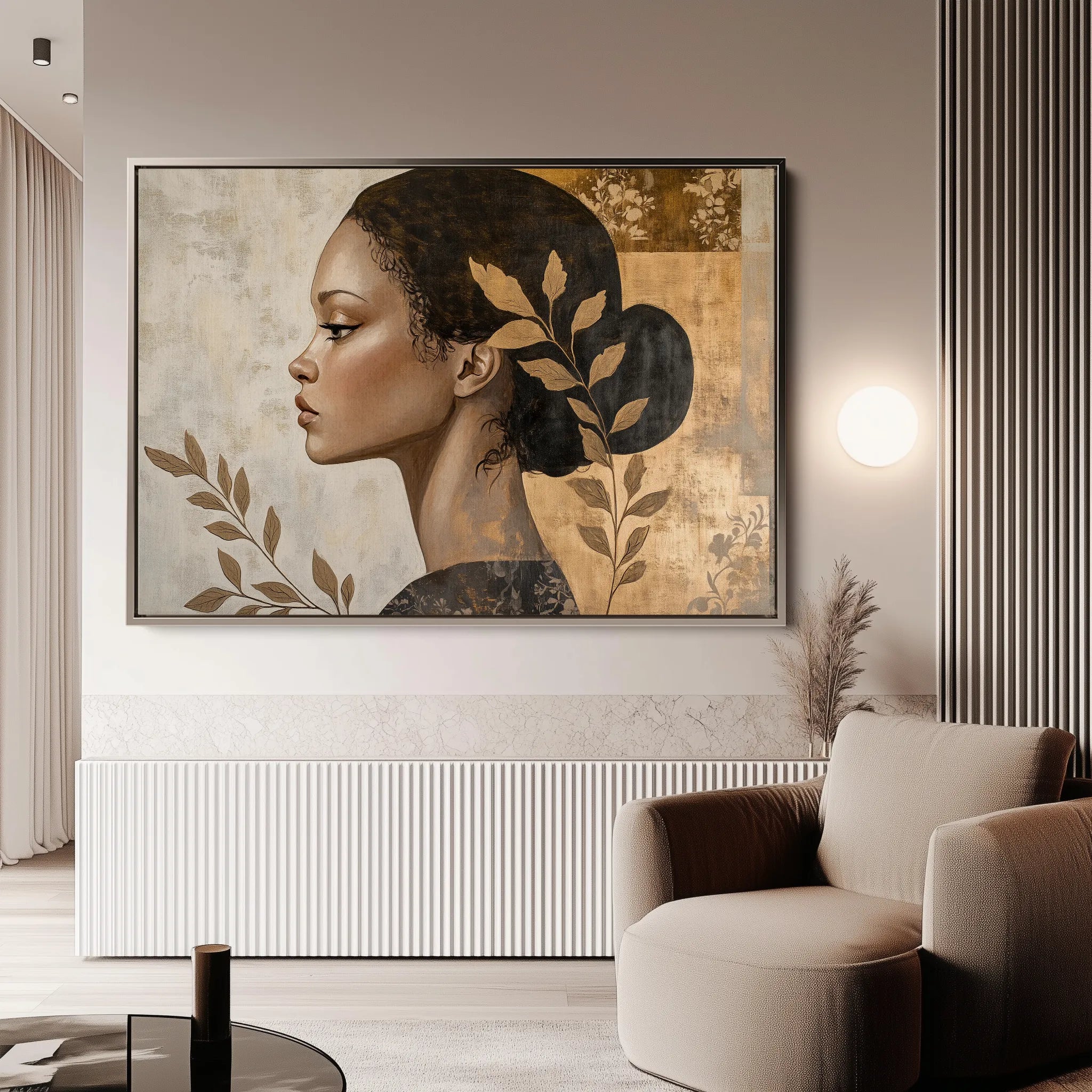 Portrait 168 Canvas Art 18" x 24" / 45 x 60 cm / Black