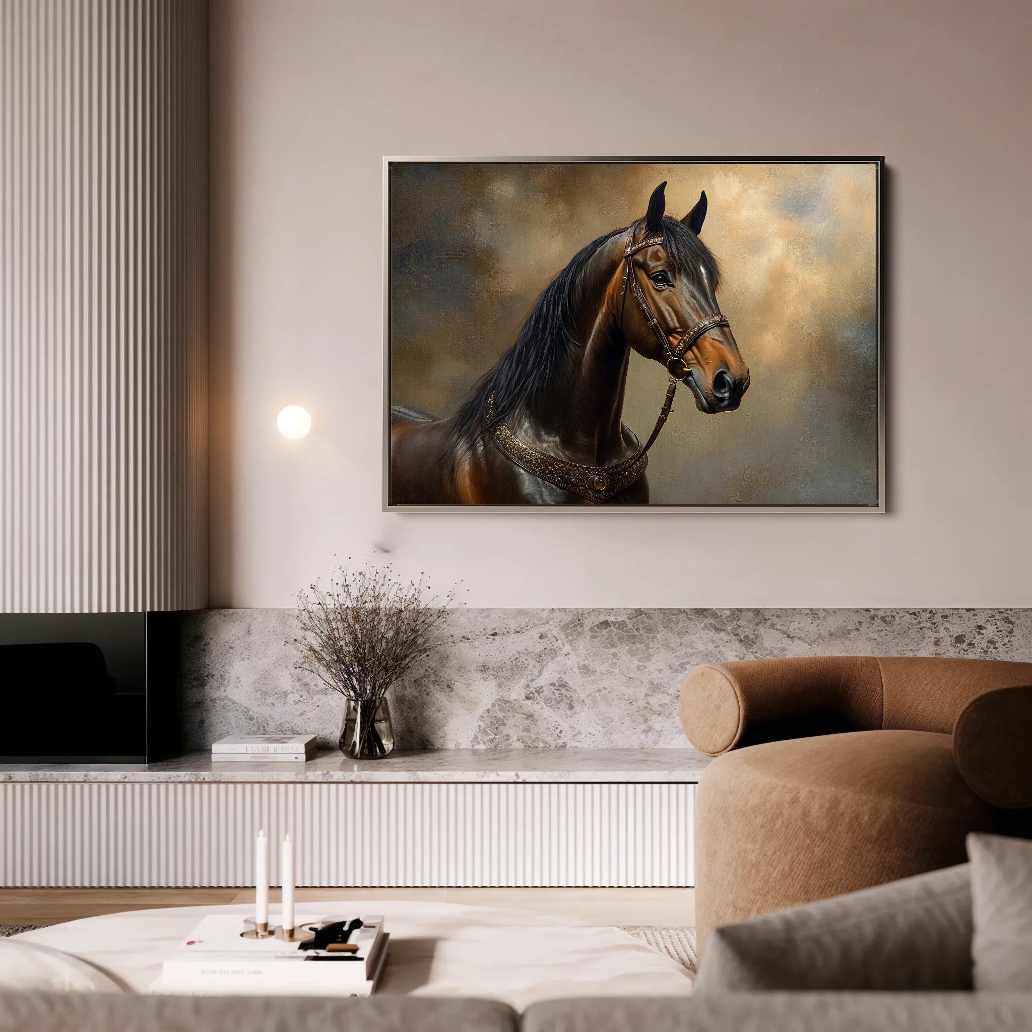 Horses 169 Canvas Art 18" x 24" / 45 x 60 cm / Black