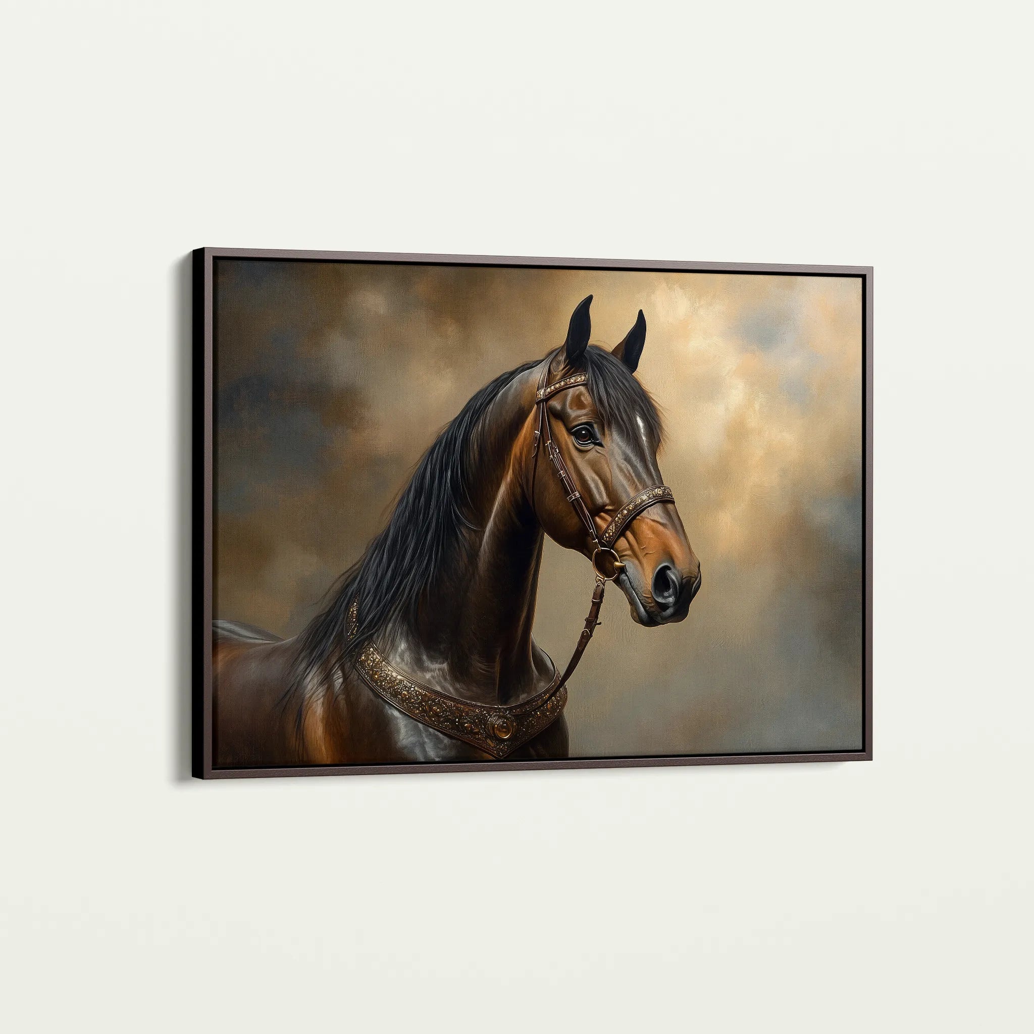 Horses 169 Canvas Art 18" x 24" / 45 x 60 cm / Black