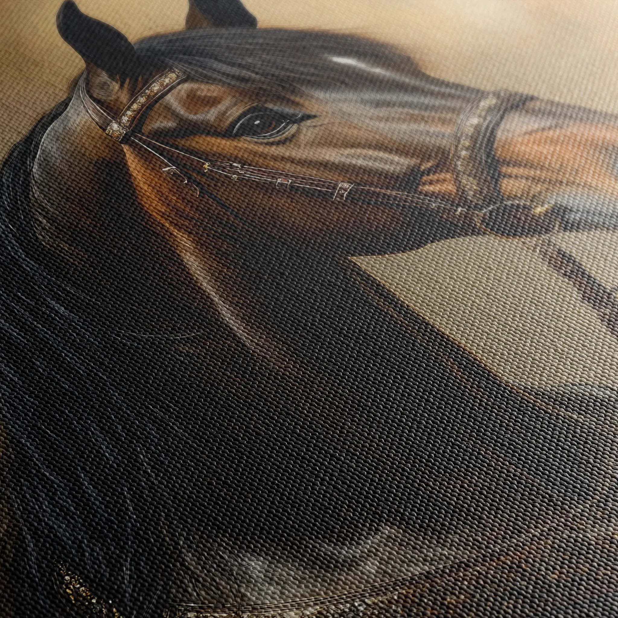 Horses 169 Canvas Art 18" x 24" / 45 x 60 cm / Black