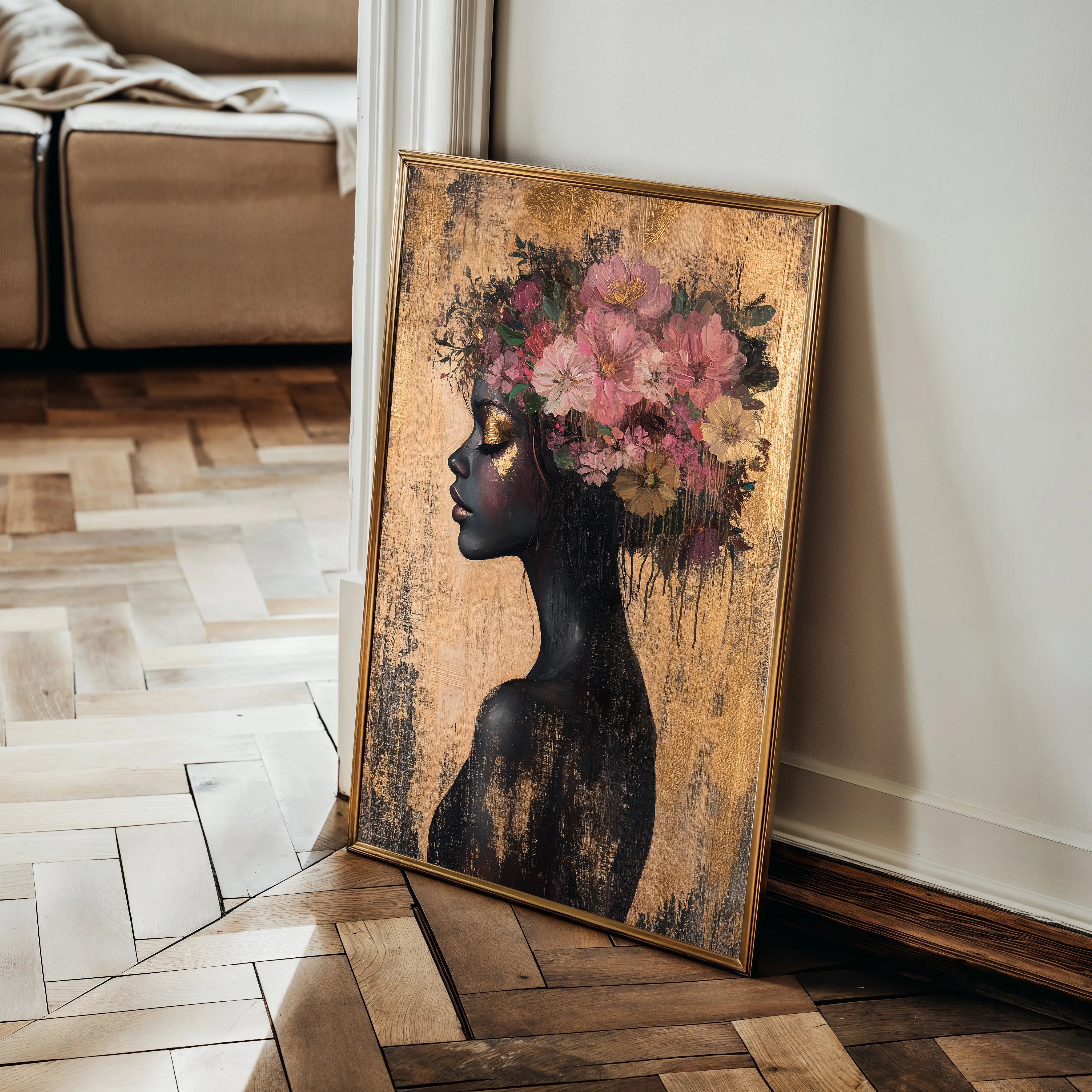 Portrait 169 Canvas Art 18" x 24" / 45 x 60 cm / Black