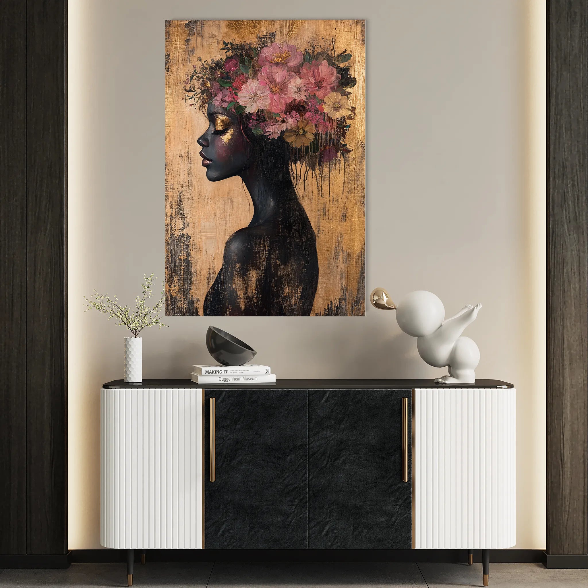 Portrait 169 Canvas Art 18" x 24" / 45 x 60 cm / Black