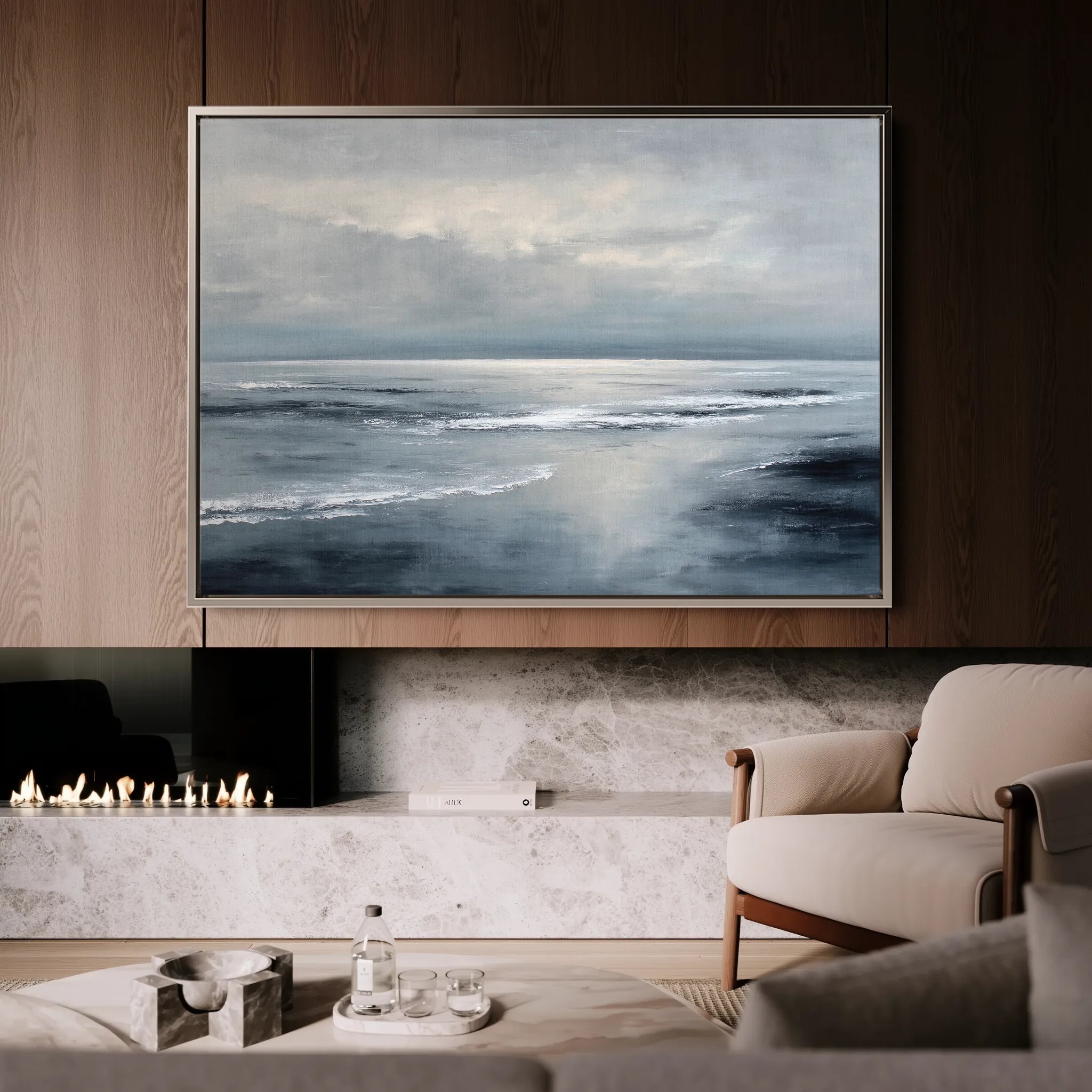 Abstract 1691 Canvas Art 18" x 24" / 45 x 60 cm / Black