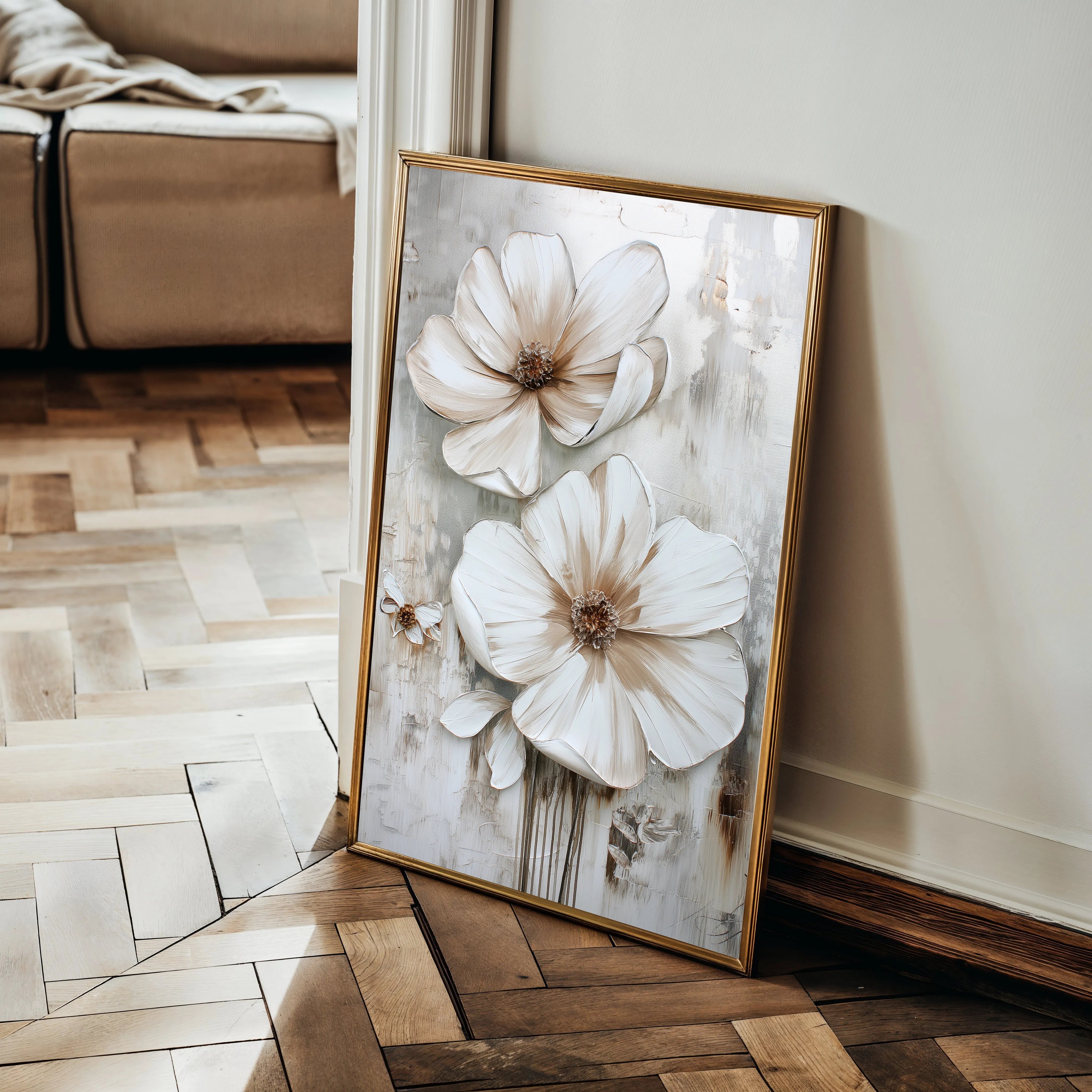 Floral 171 Canvas Art 18" x 24" / 45 x 60 cm / Black