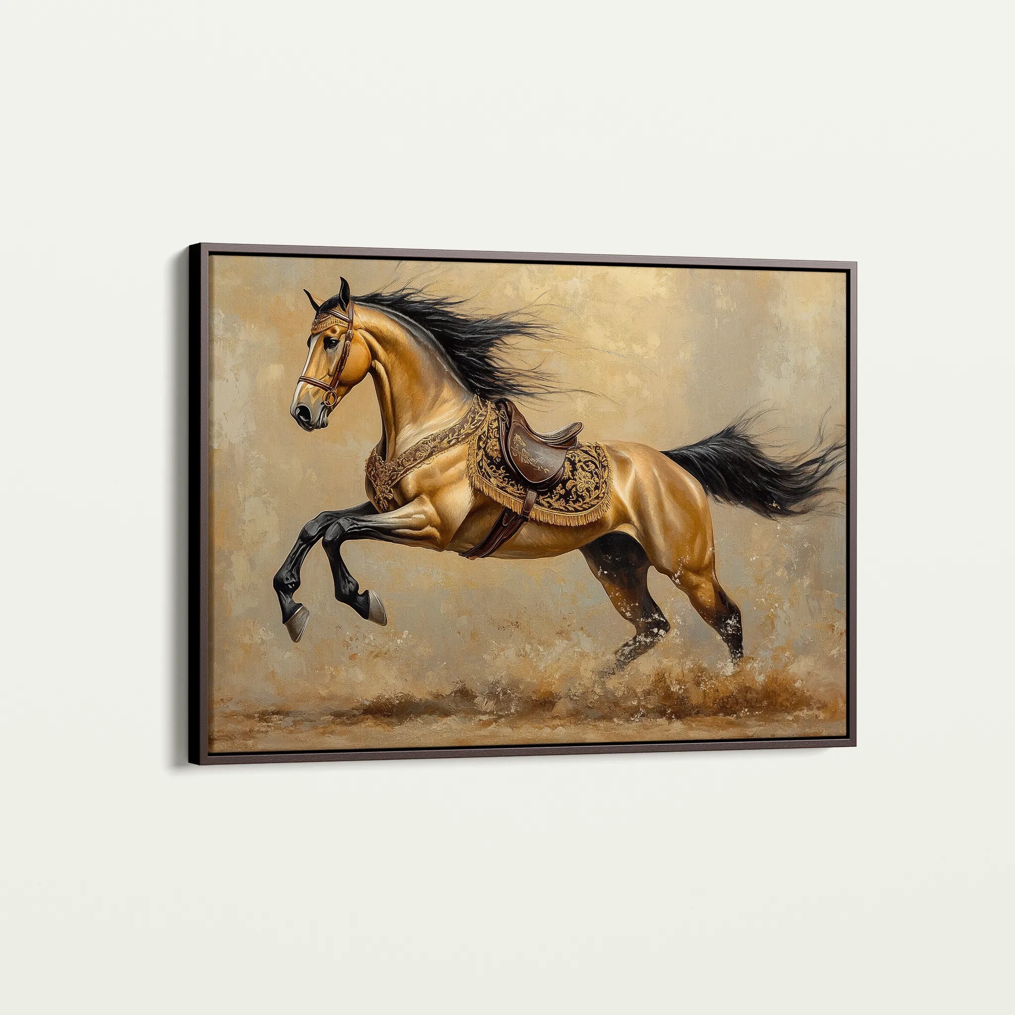 Horses 172 Canvas Art 18" x 24" / 45 x 60 cm / Black