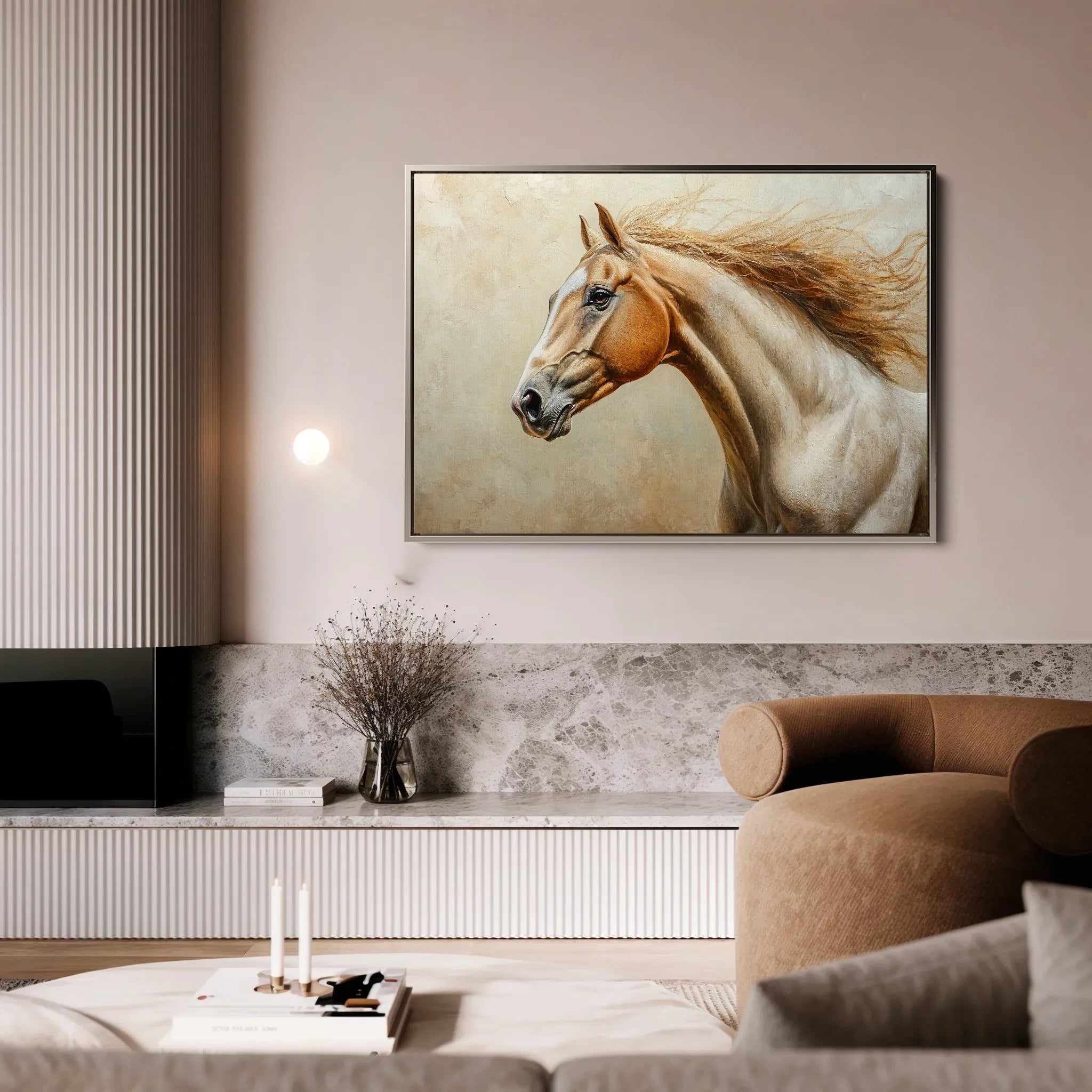 Horses 173 Canvas Art 18" x 24" / 45 x 60 cm / Black