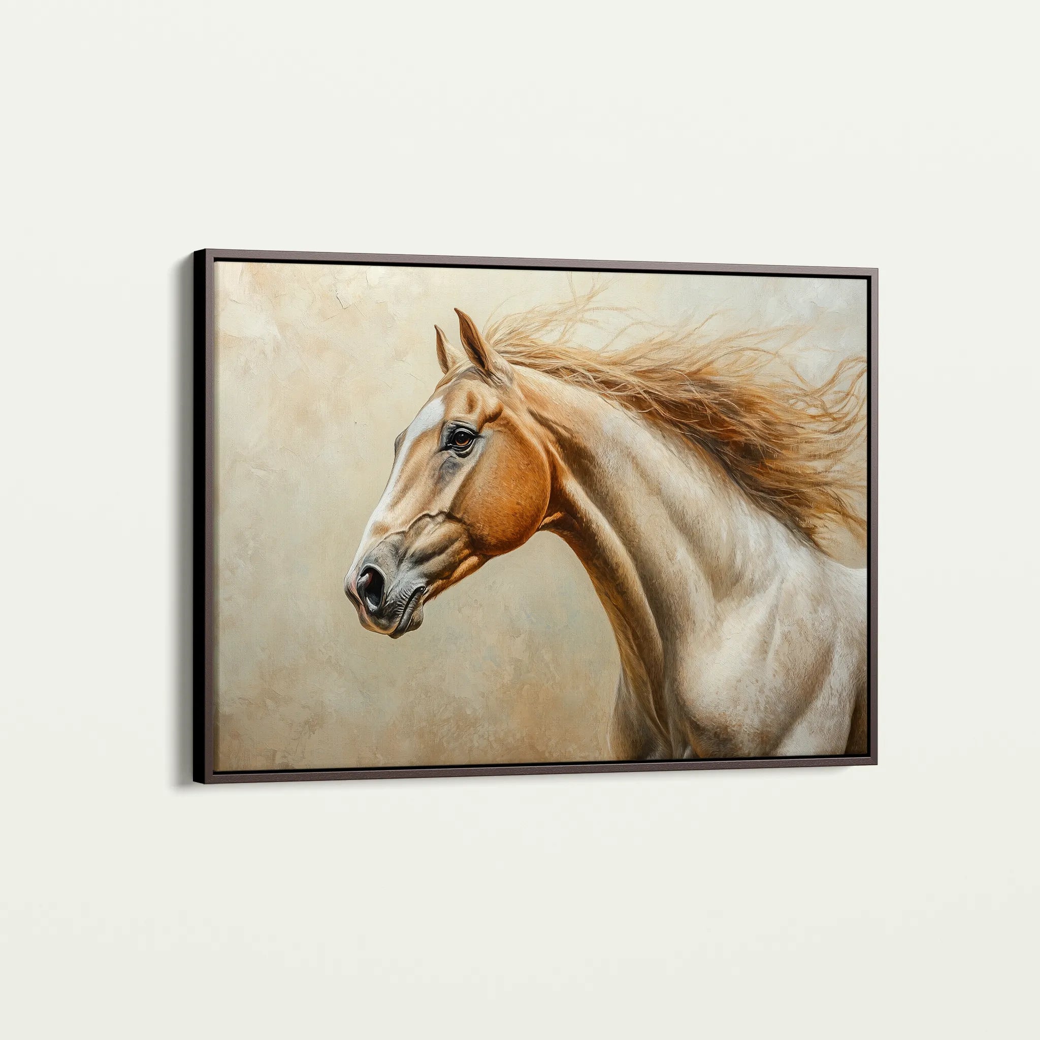 Horses 173 Canvas Art 18" x 24" / 45 x 60 cm / Black