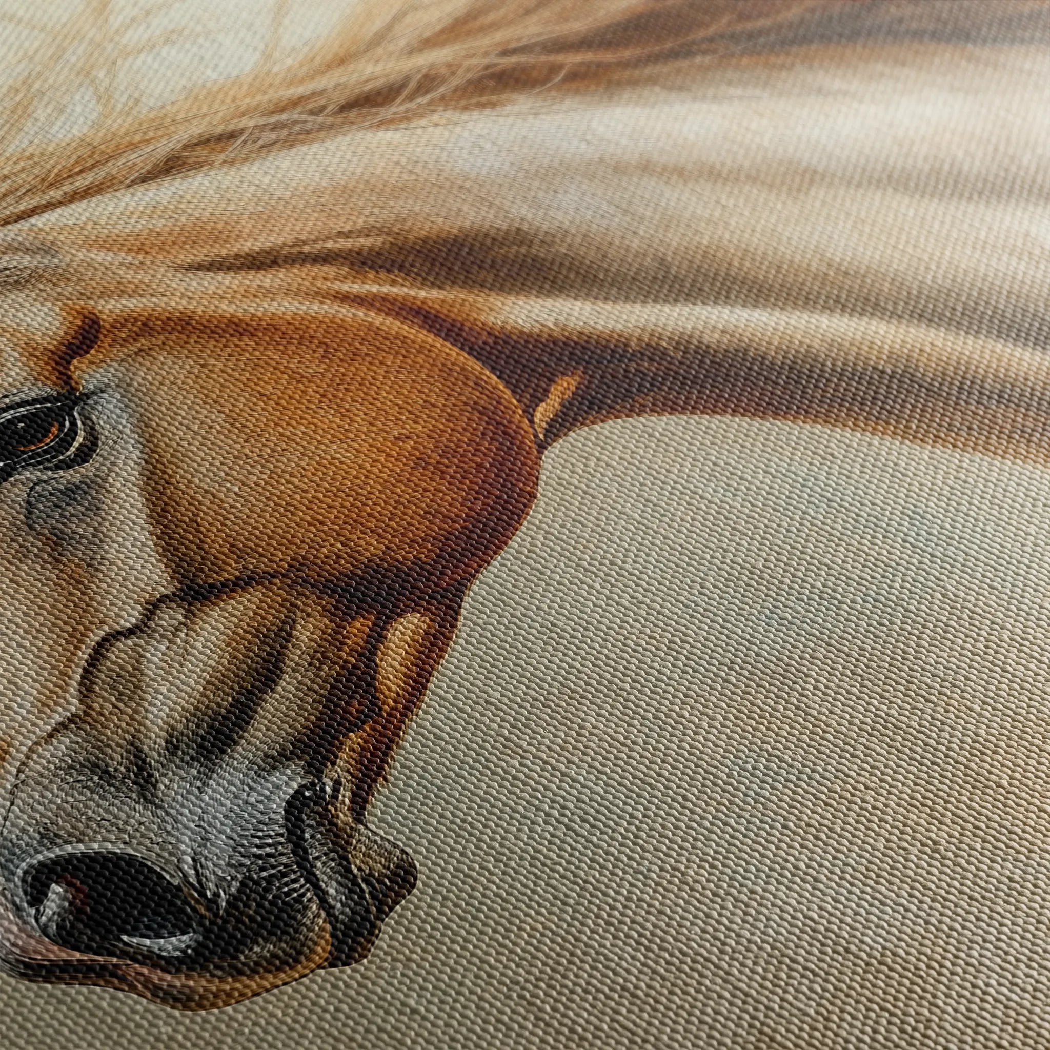 Horses 173 Canvas Art 18" x 24" / 45 x 60 cm / Black