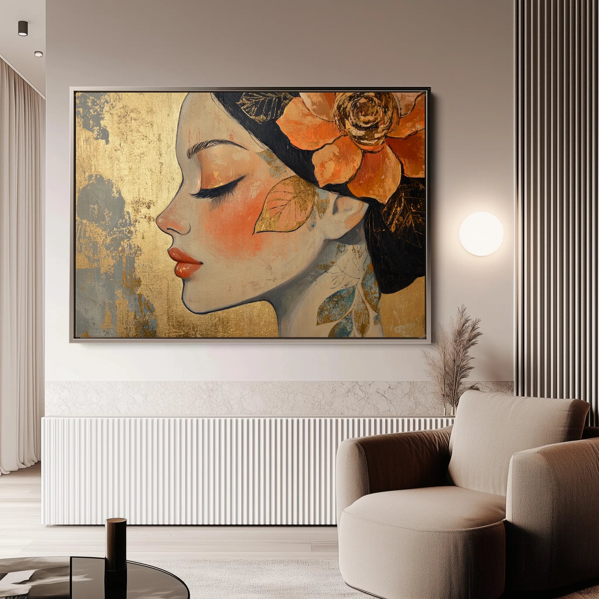 Portrait 173 Canvas Art 18" x 24" / 45 x 60 cm / Black