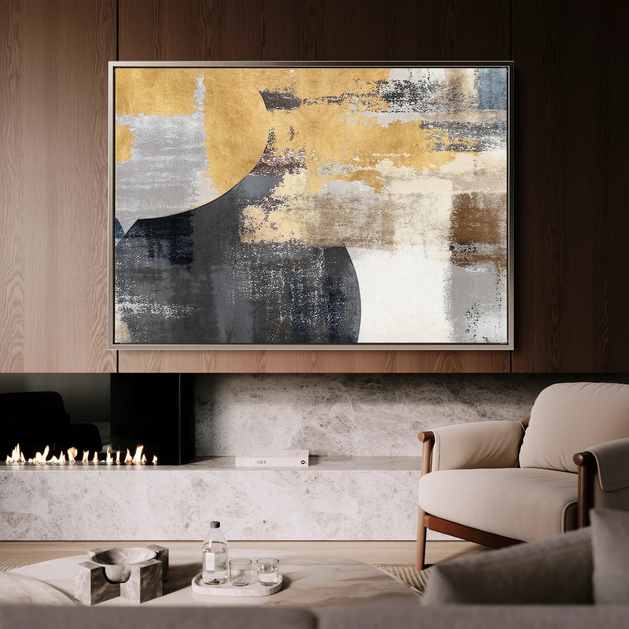 Abstract 174 Canvas Art 18" x 24" / 45 x 60 cm / Black