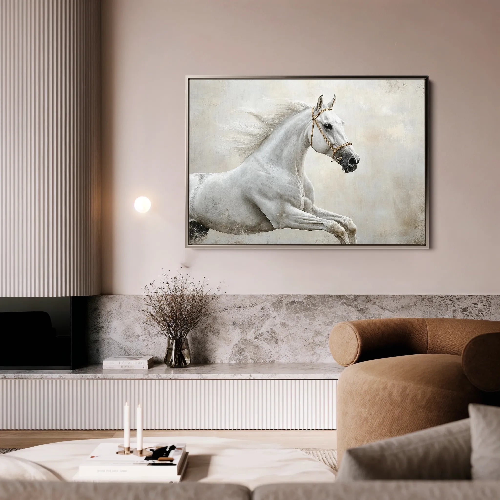 Horses 174 Canvas Art 18" x 24" / 45 x 60 cm / Black