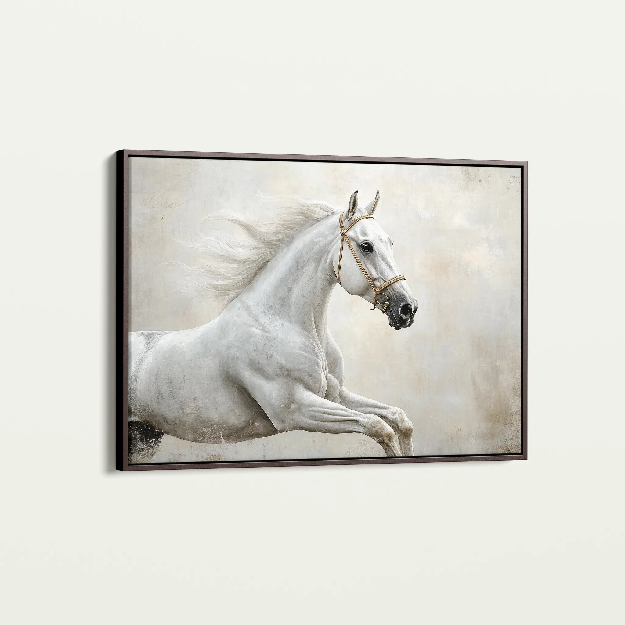 Horses 174 Canvas Art 18" x 24" / 45 x 60 cm / Black