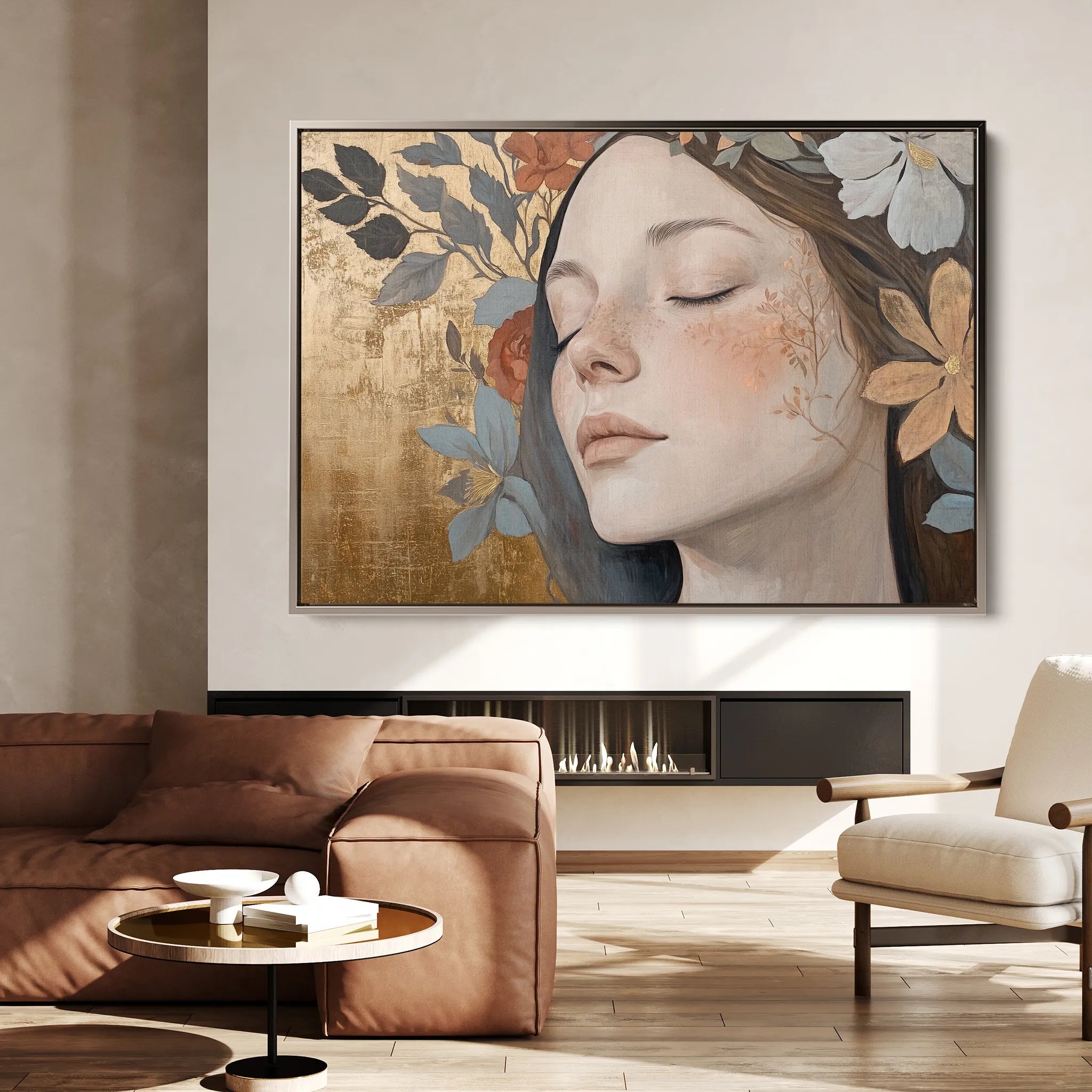 Portrait 174 Canvas Art 18" x 24" / 45 x 60 cm / Black