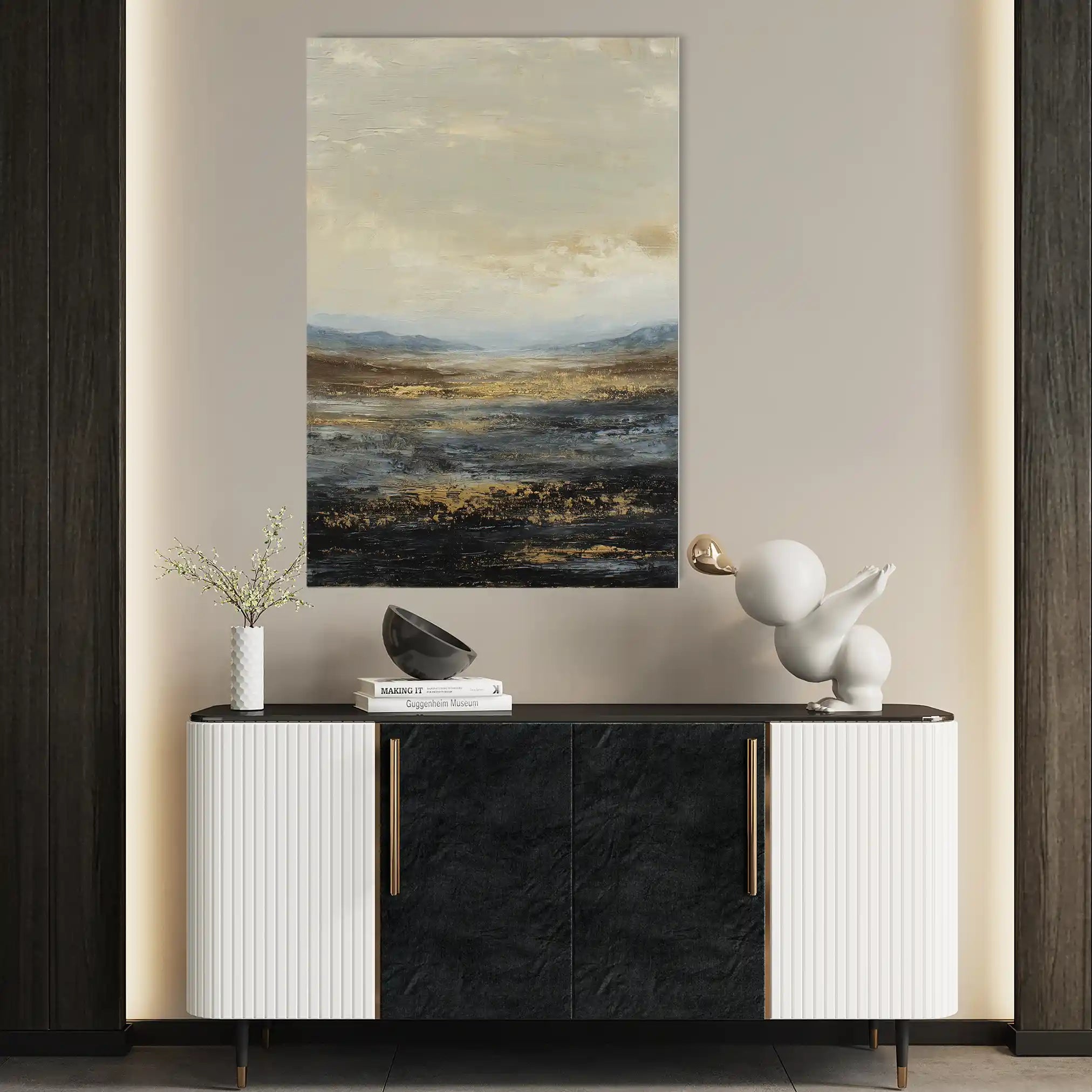 Abstract 1740 Canvas Art 18" x 24" / 45 x 60 cm / Black