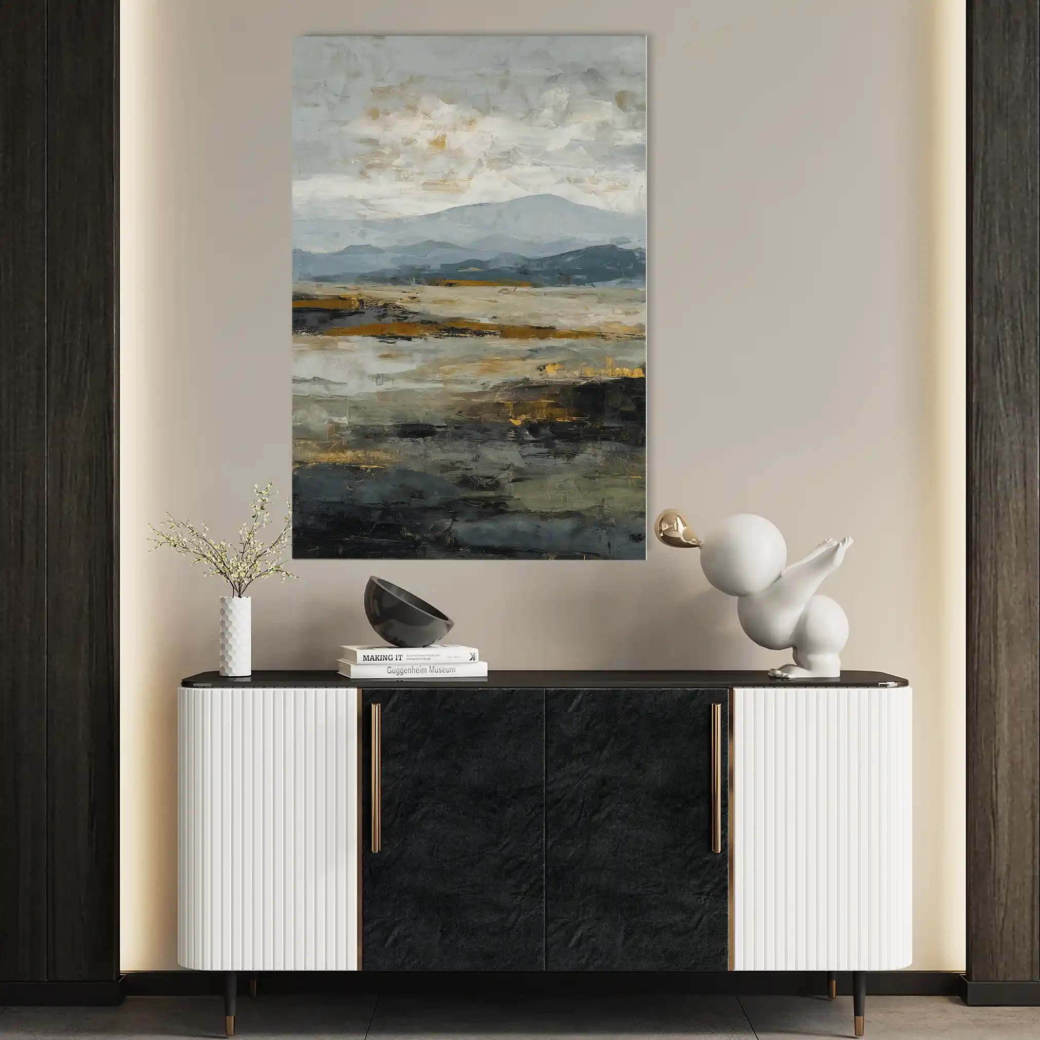 Abstract 1741 Canvas Art 18" x 24" / 45 x 60 cm / Black
