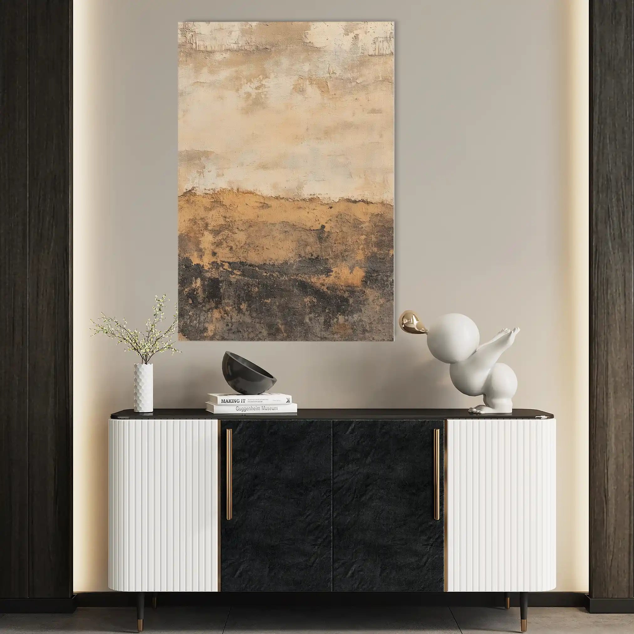 Abstract 1742 Canvas Art 18" x 24" / 45 x 60 cm / Black