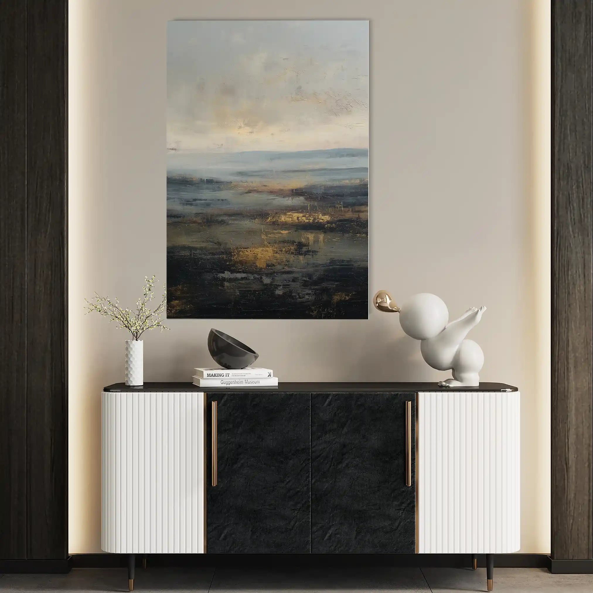 Abstract 1746 Canvas Art 18" x 24" / 45 x 60 cm / Black