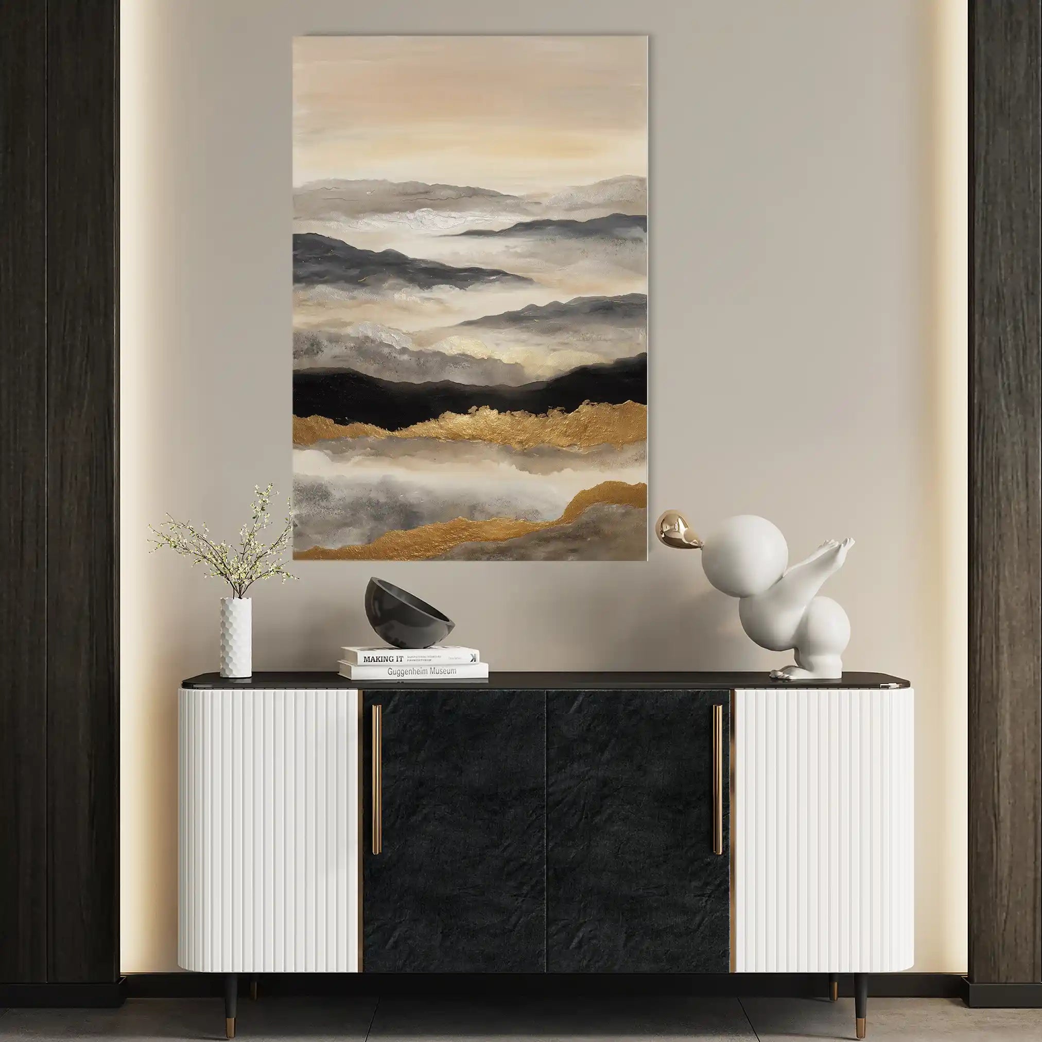 Abstract 1747 Canvas Art 18" x 24" / 45 x 60 cm / Black