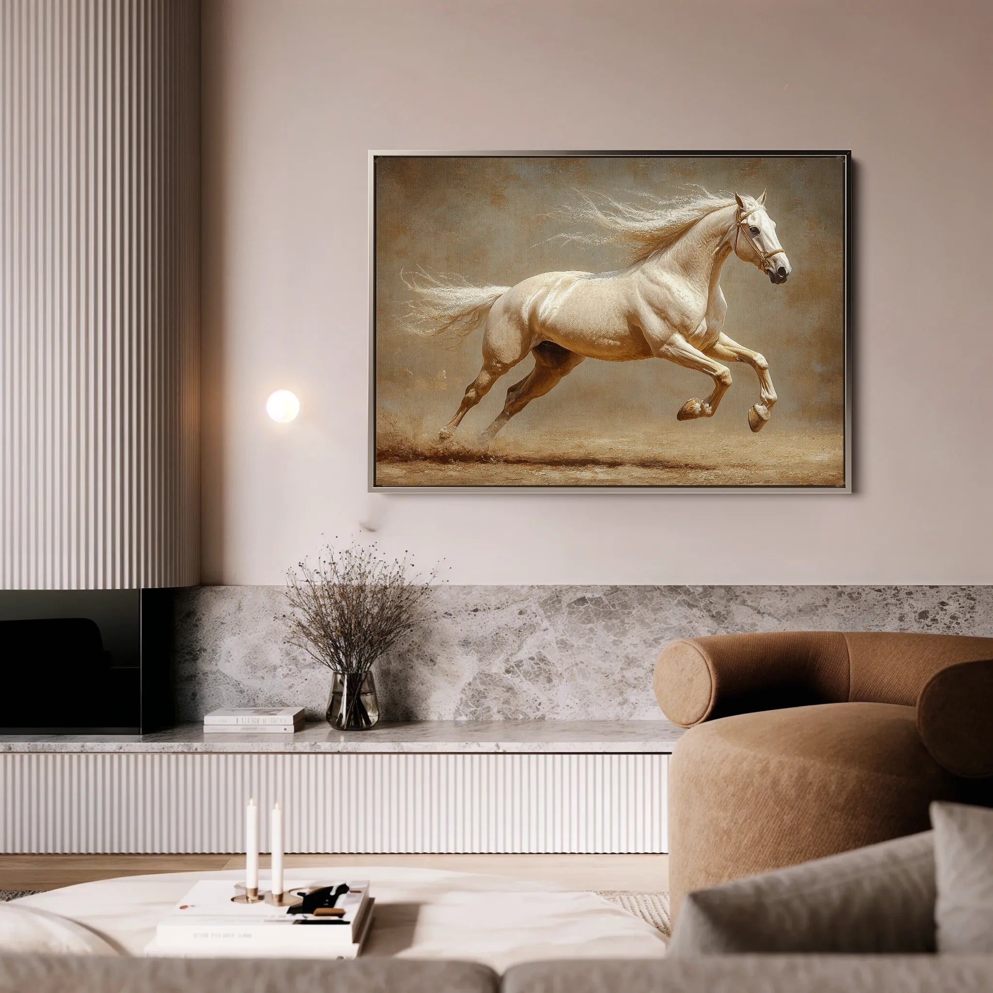 Horses 175 Canvas Art 18" x 24" / 45 x 60 cm / Black