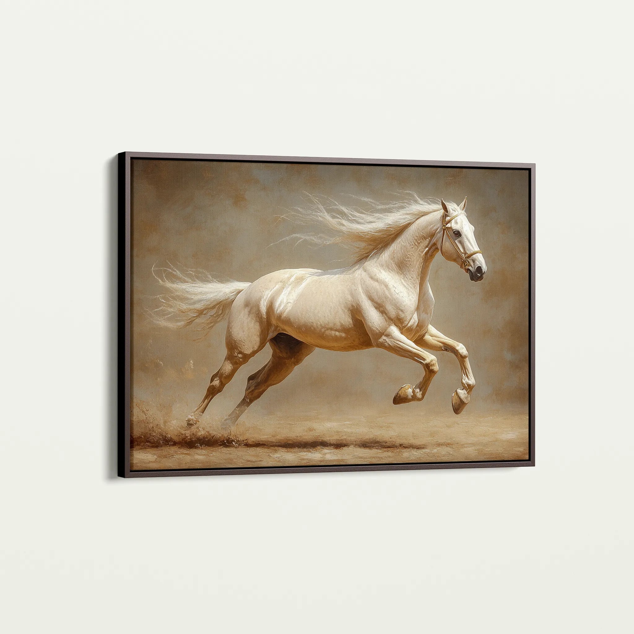 Horses 175 Canvas Art 18" x 24" / 45 x 60 cm / Black
