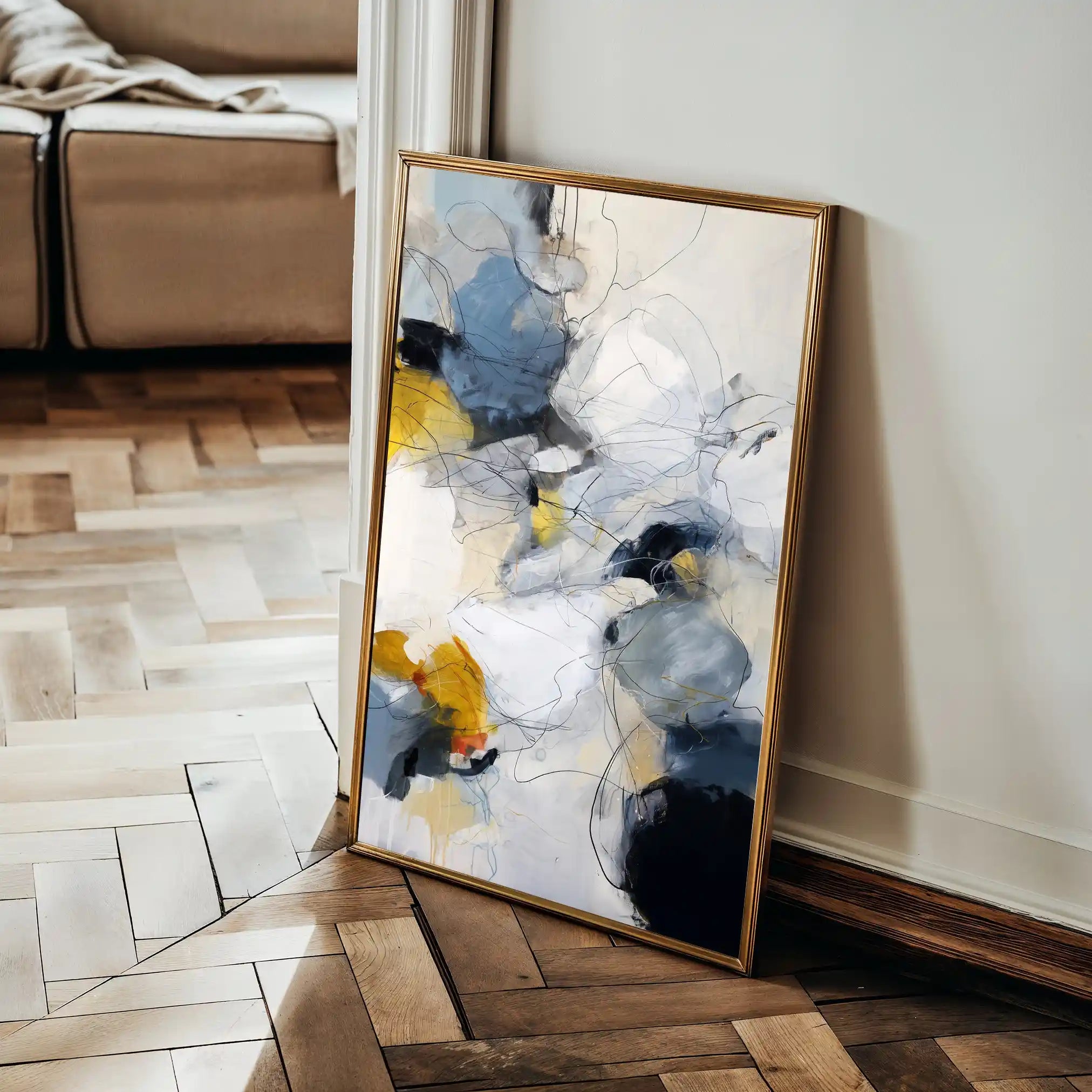 Abstract 1750 Canvas Art 18" x 24" / 45 x 60 cm / Black