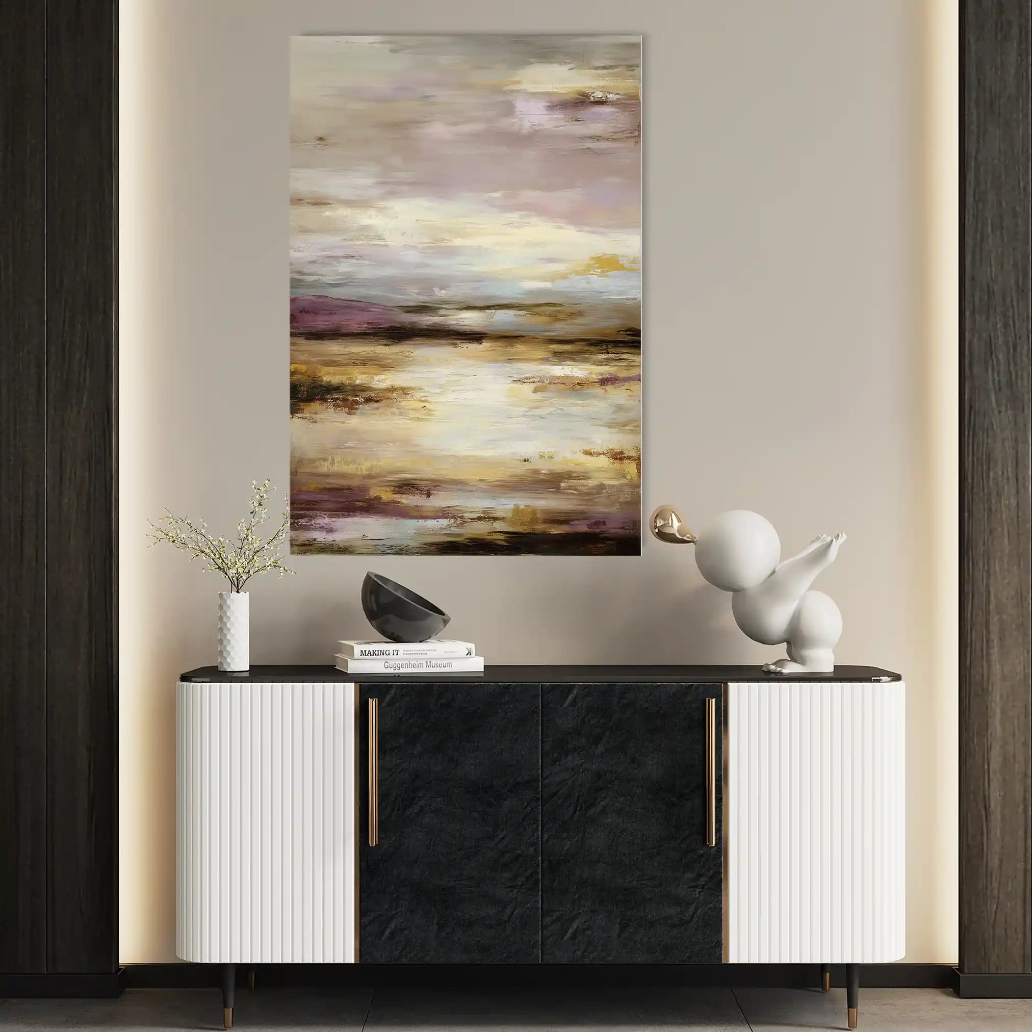 Abstract 1752 Canvas Art 18" x 24" / 45 x 60 cm / Black