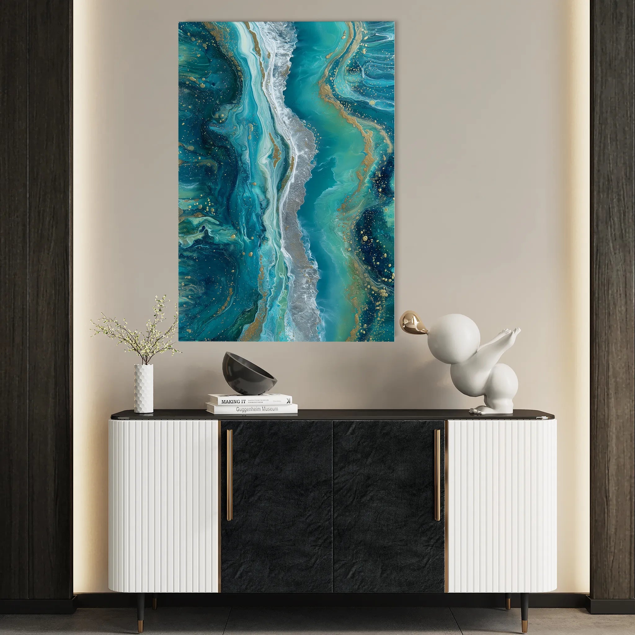 Abstract 1757 Canvas Art 18" x 24" / 45 x 60 cm / Black