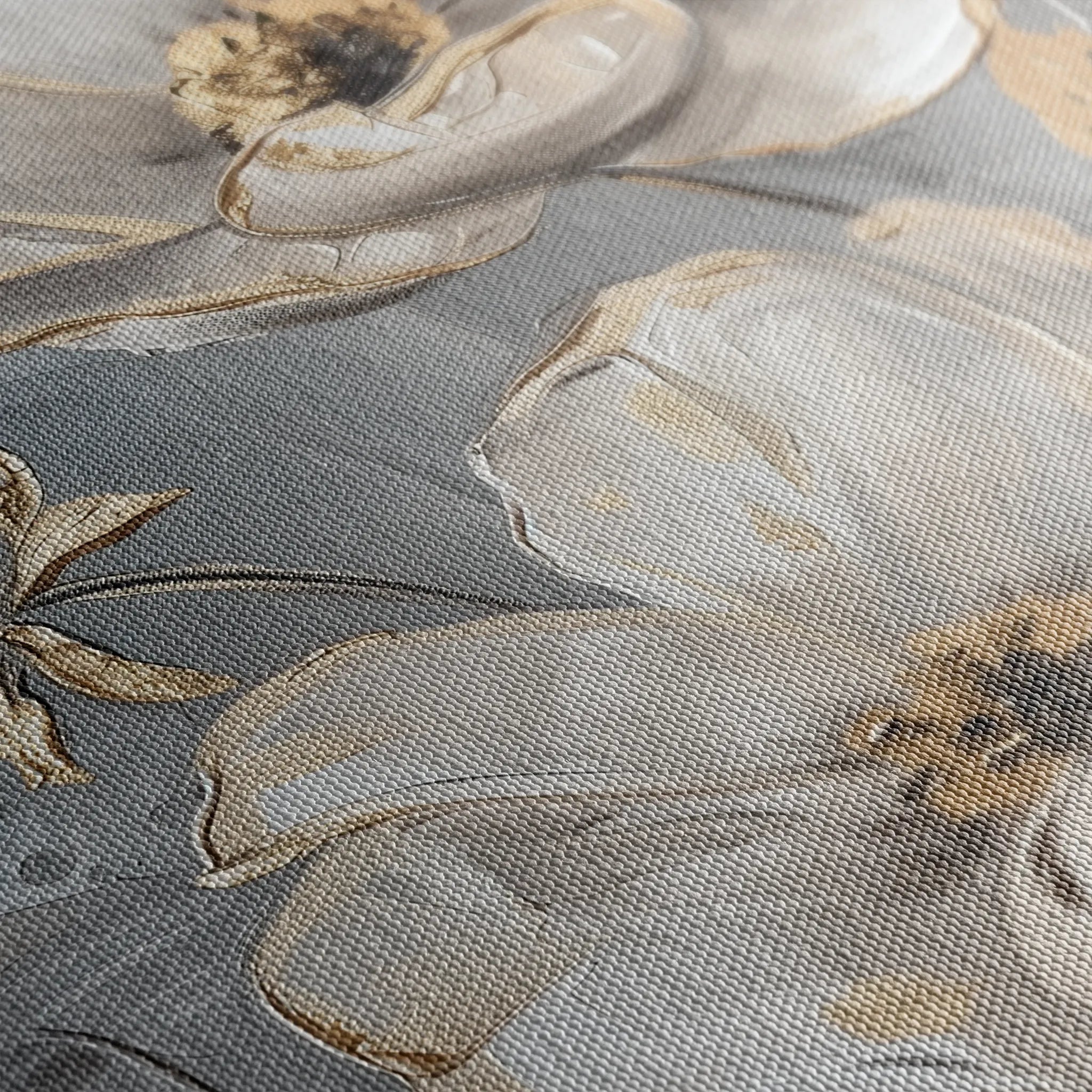 Floral 176 Canvas Art 18" x 24" / 45 x 60 cm / Black