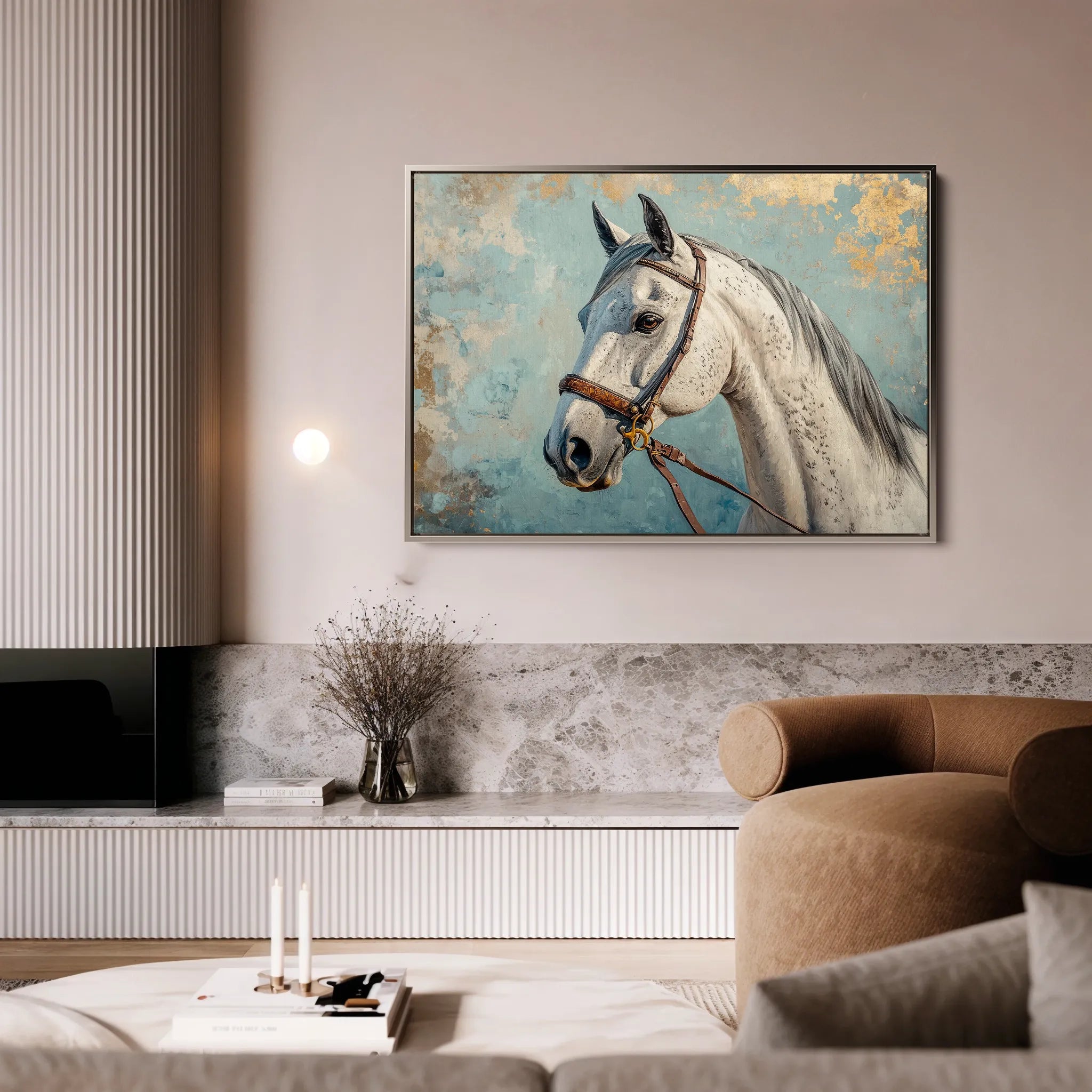 Horses 176 Canvas Art 18" x 24" / 45 x 60 cm / Black