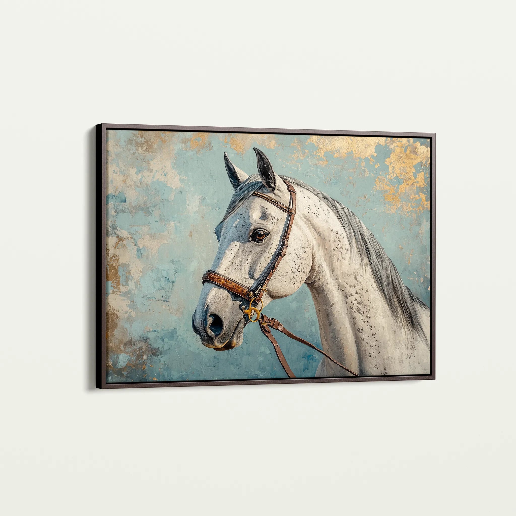 Horses 176 Canvas Art 18" x 24" / 45 x 60 cm / Black