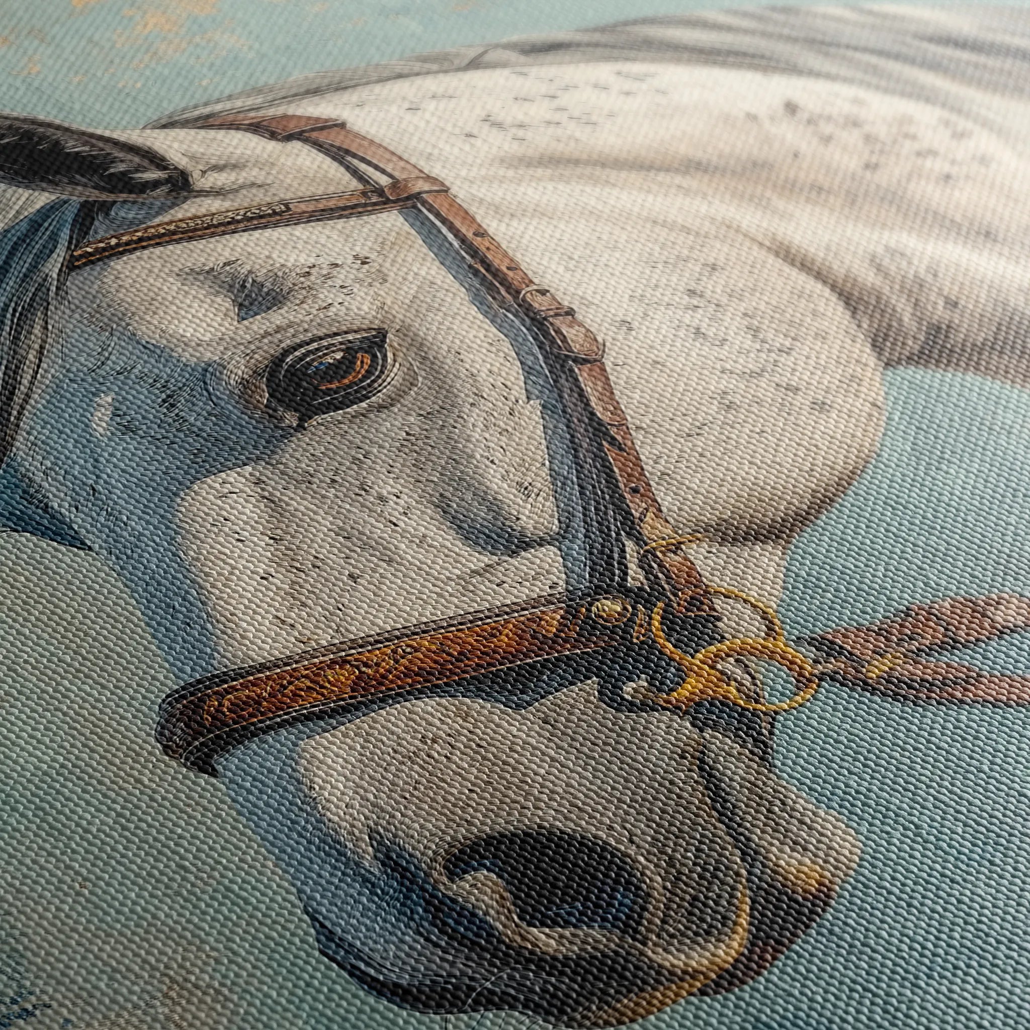 Horses 176 Canvas Art 18" x 24" / 45 x 60 cm / Black