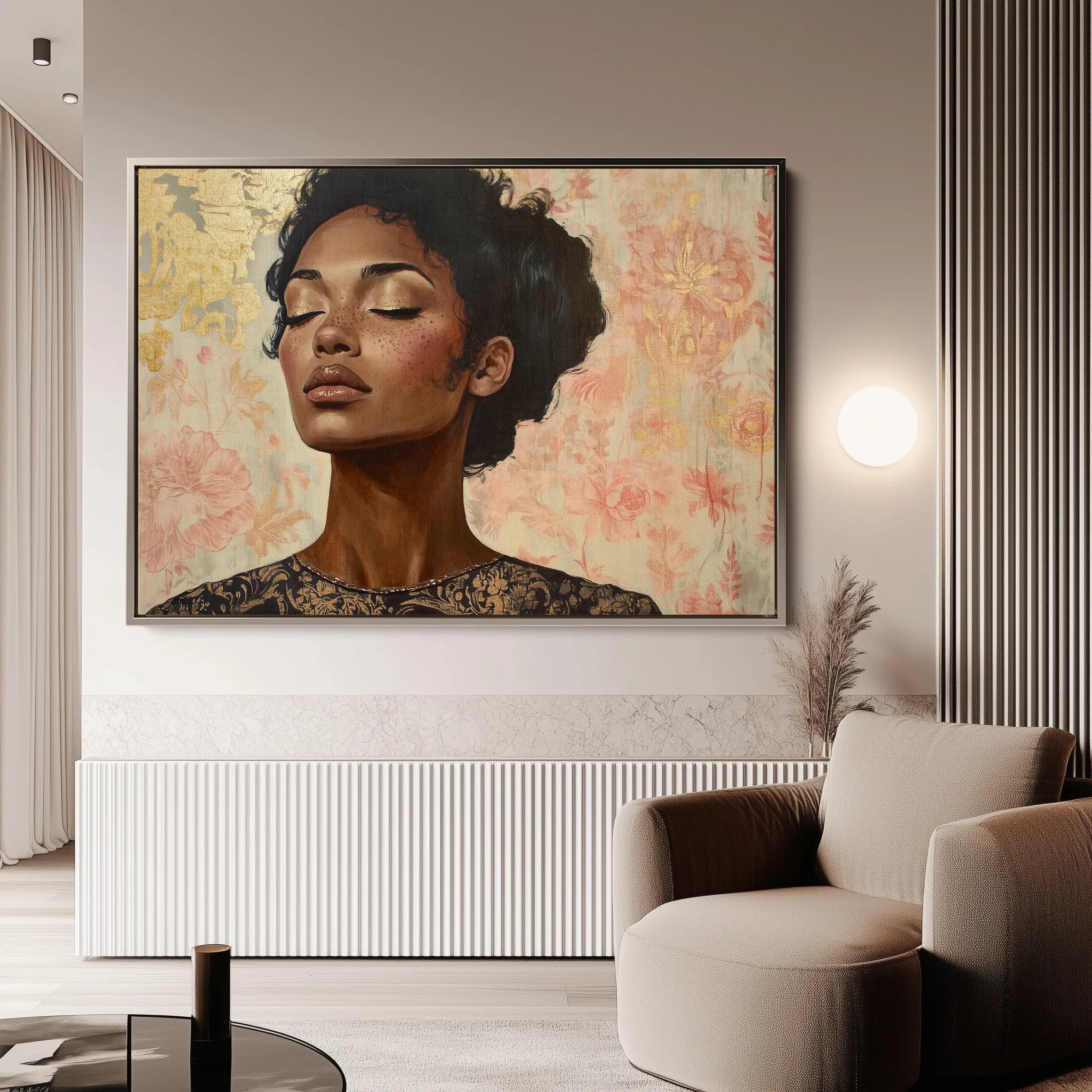 Portrait 176 Canvas Art 18" x 24" / 45 x 60 cm / Black