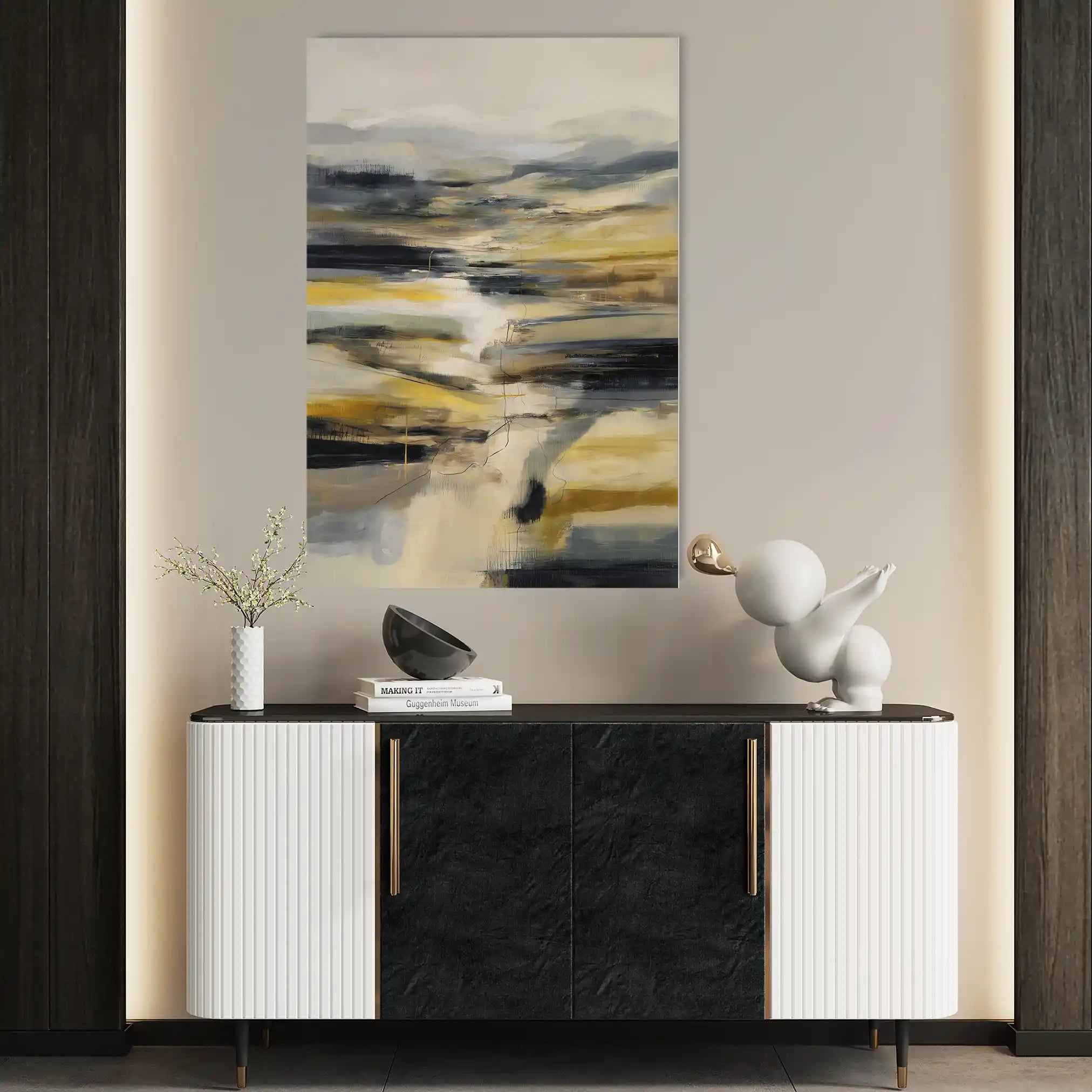 Abstract 1766 Canvas Art 18" x 24" / 45 x 60 cm / Black