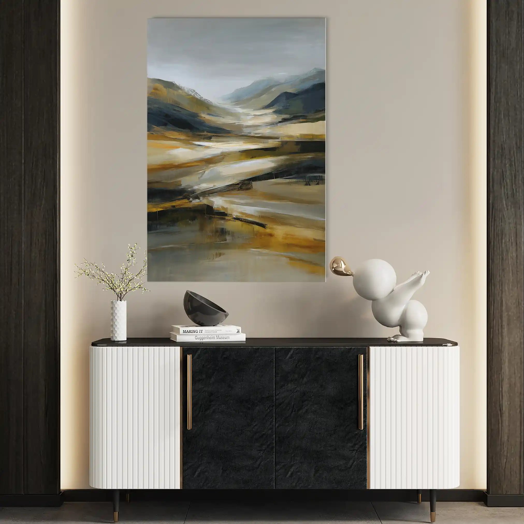 Abstract 1767 Canvas Art 18" x 24" / 45 x 60 cm / Black