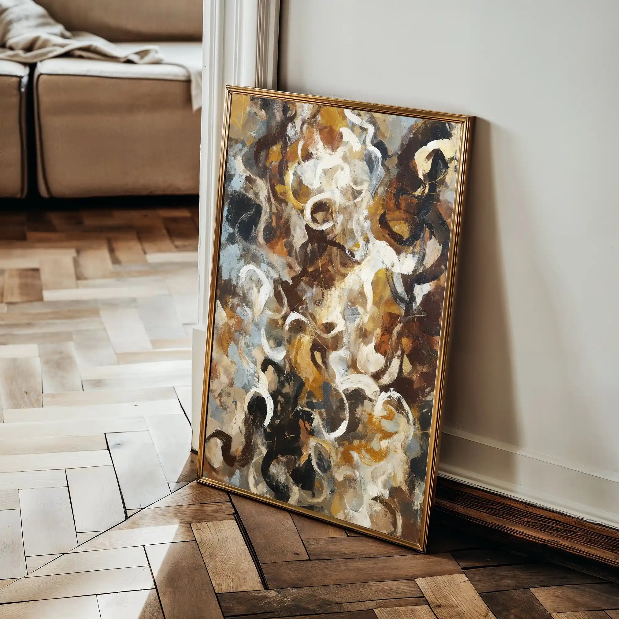 Abstract 1768 Canvas Art 18" x 24" / 45 x 60 cm / Black