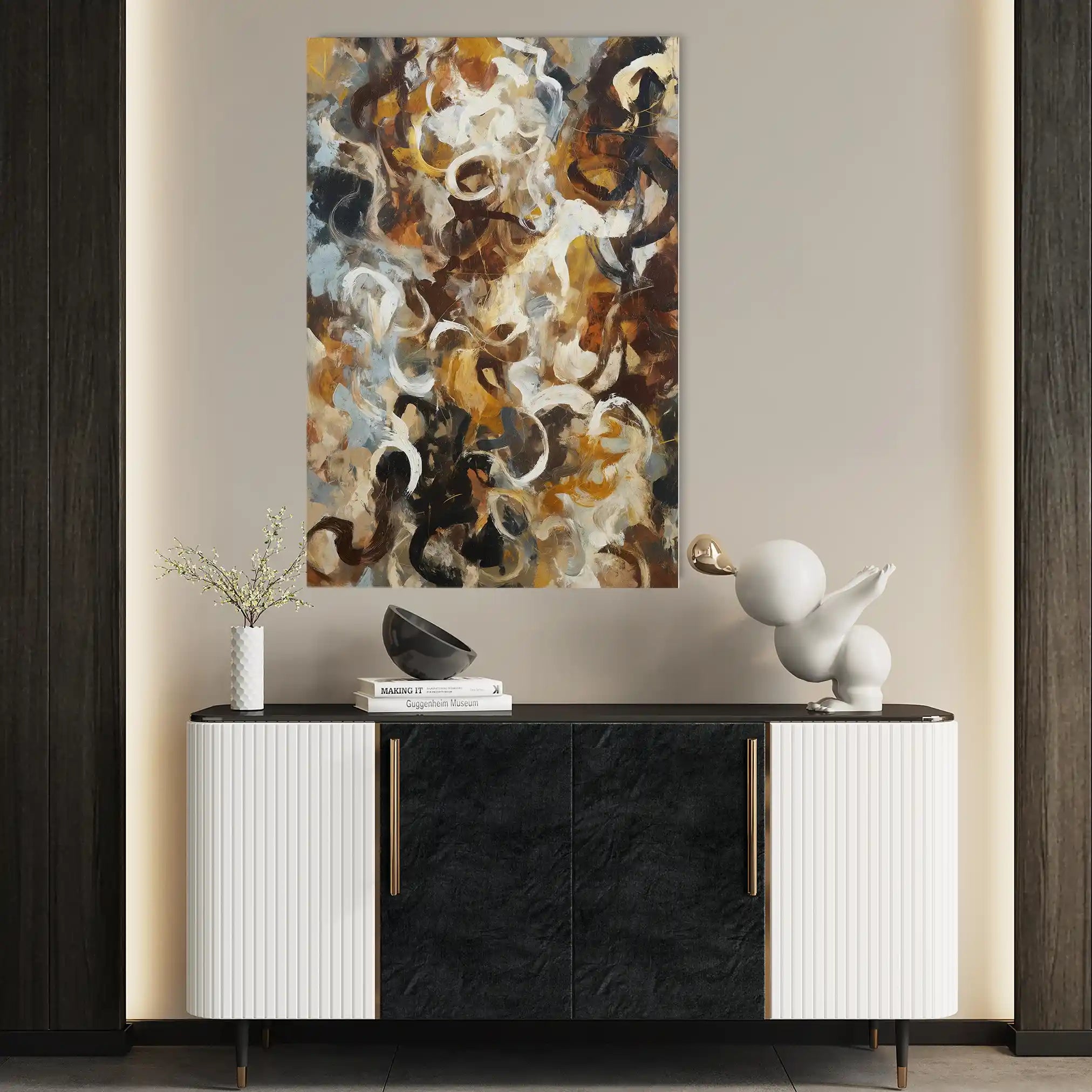 Abstract 1768 Canvas Art 18" x 24" / 45 x 60 cm / Black